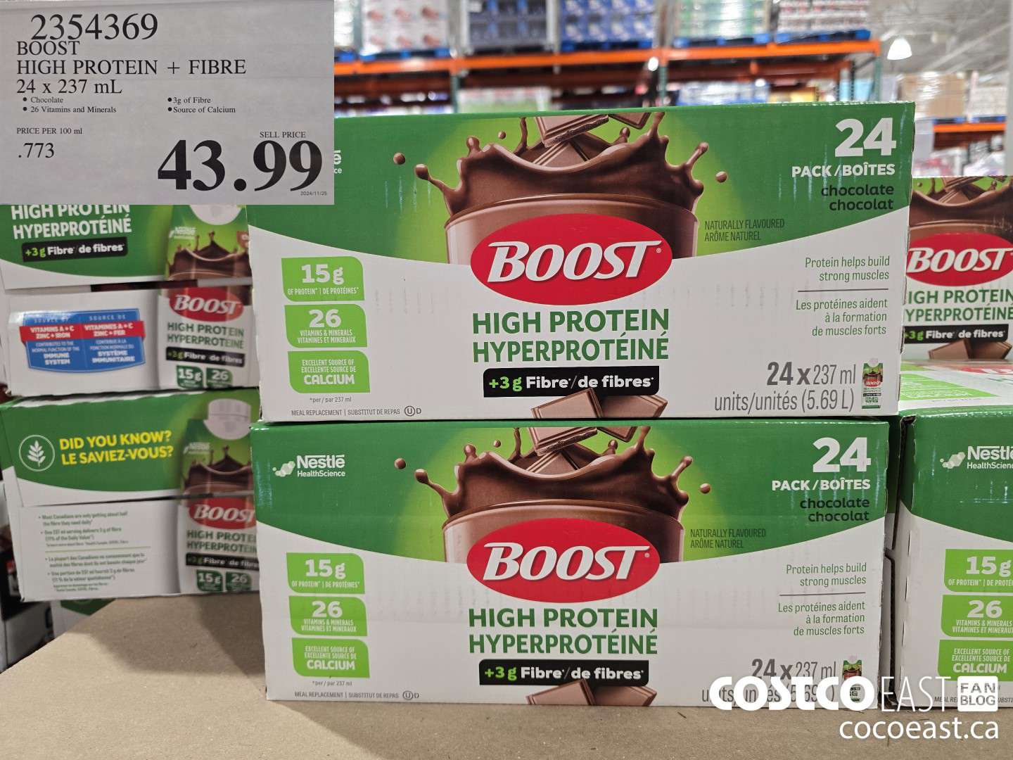 2354369 BOOST HIGH PROTEIN + FIBRE 24 x 237 mL $43.99