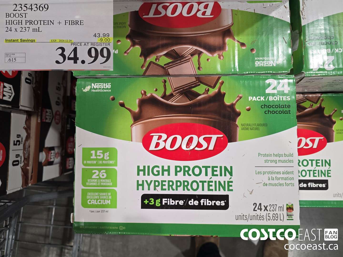 2354369 BOOST HIGH PROTEIN + FIBRE 24 x 237 mL ($9.00 INSTANT SAVINGS EXPIRES ON 2024-12-29) $34.99