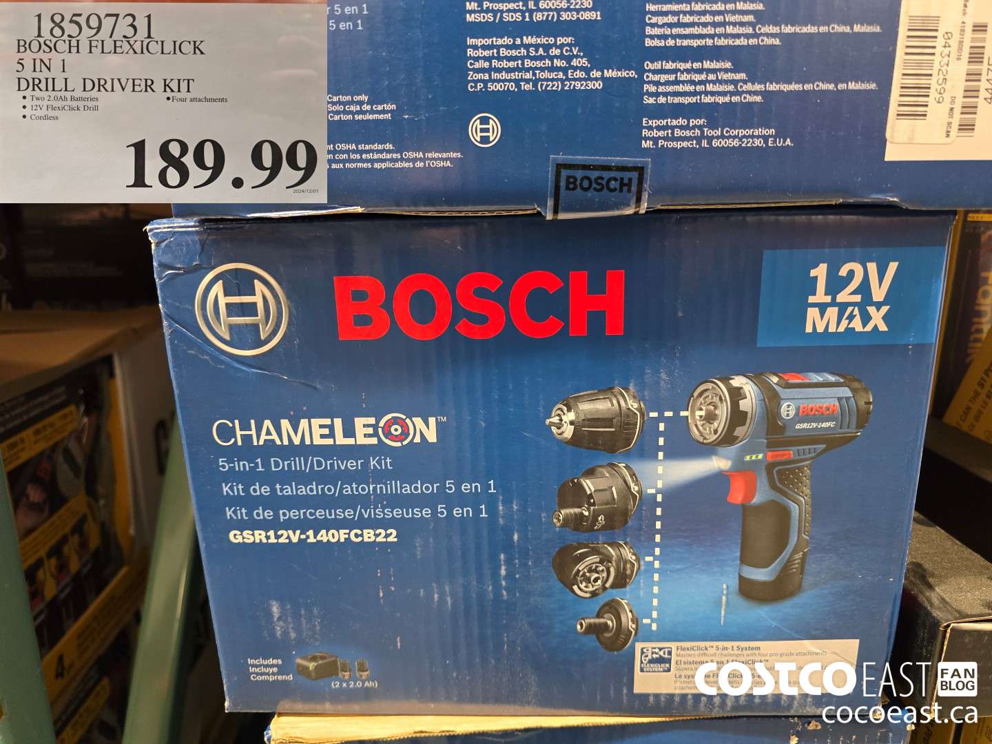 1859731 BOSCH FLEXICLICK 5 - IN - 1 DRILL DRIVER KIT $189.99