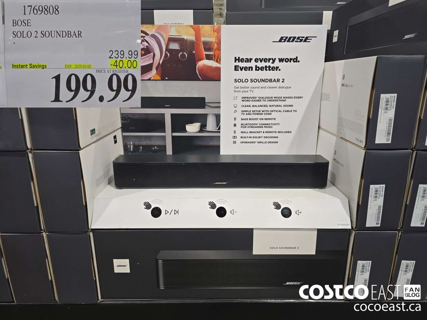 1769808 BOSE SOLO 2 SOUNDBAR ($40.00 INSTANT SAVINGS EXPIRES ON 2025-01-02) $199.99