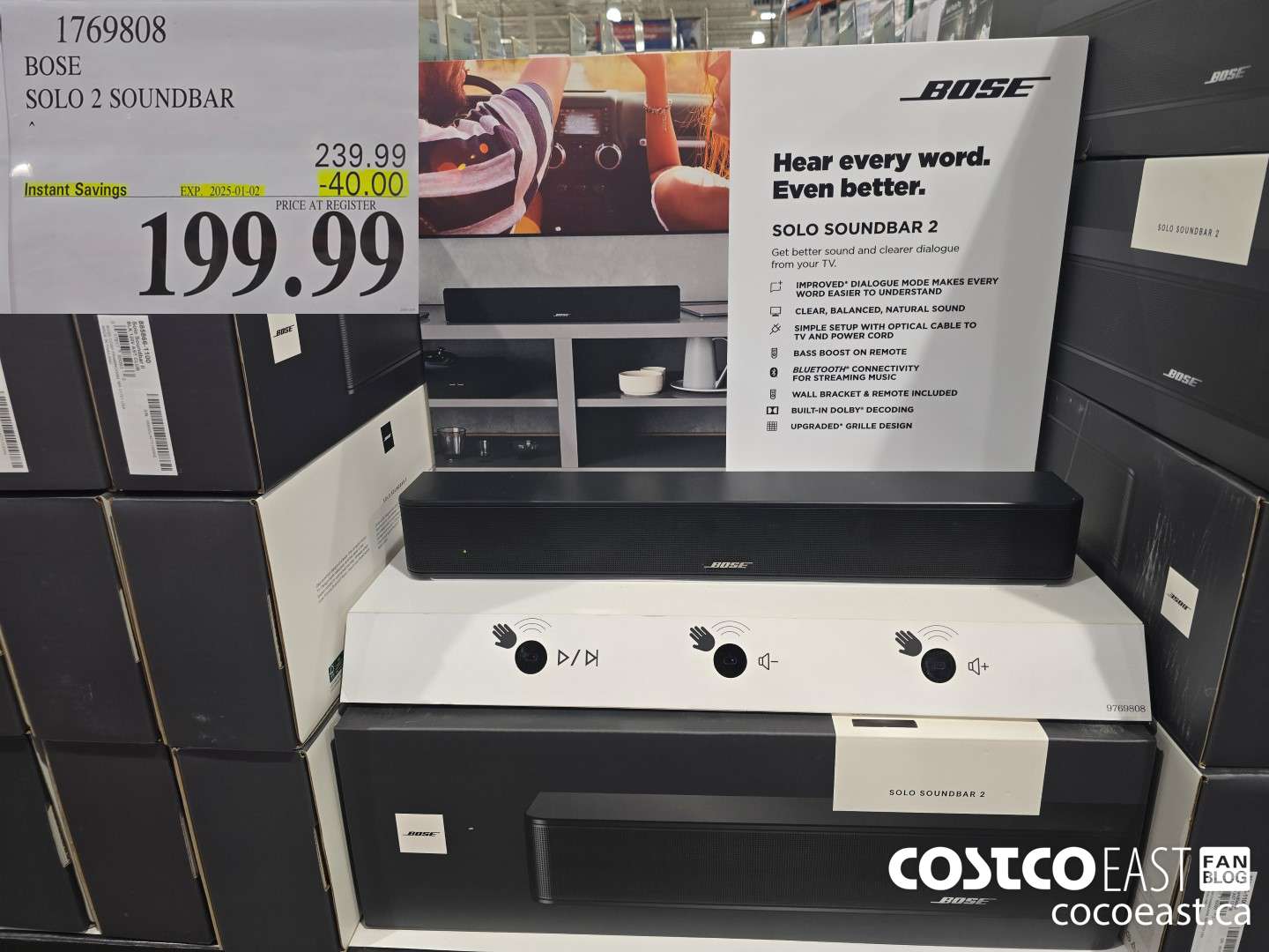 1769808 BOSE SOLO 2 SOUNDBAR ($40.00 INSTANT SAVINGS EXPIRES ON 2025-01-02) $199.99