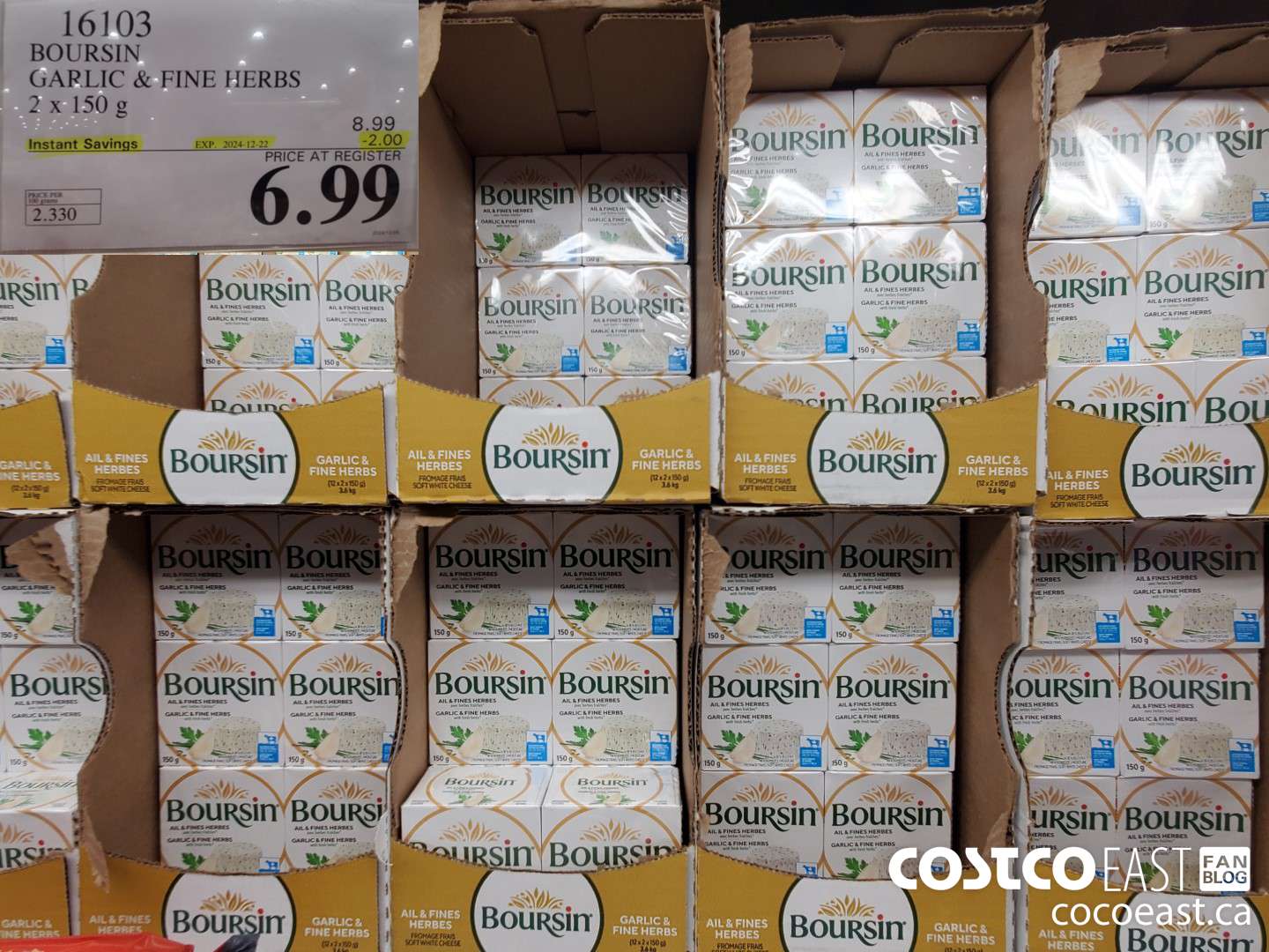 16103 BOURSIN GARLIC & FINE HERBS 2 X 150 G ($2.00 INSTANT SAVINGS EXPIRES ON 2024-12-22) $6.99