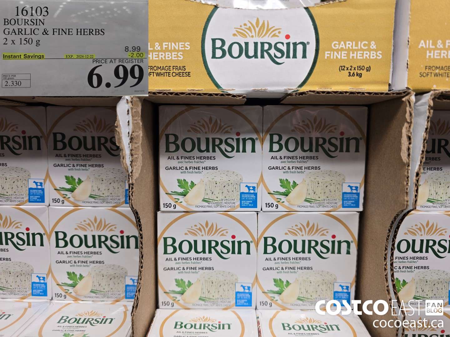 16103 BOURSIN GARLIC & FINE HERBS 2 X 150 G ($2.00 INSTANT SAVINGS EXPIRES ON 2024-12-22) $6.99