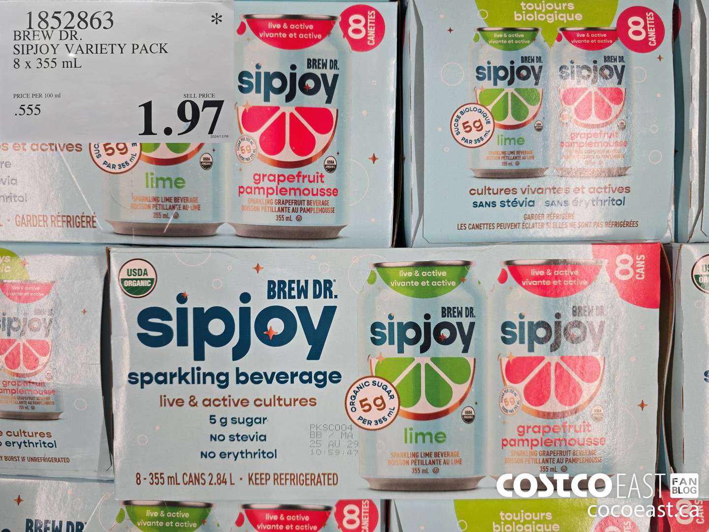 1852863 BREW DR. SIPJOY VARIETY PACK 8 x 355 mL $1.97