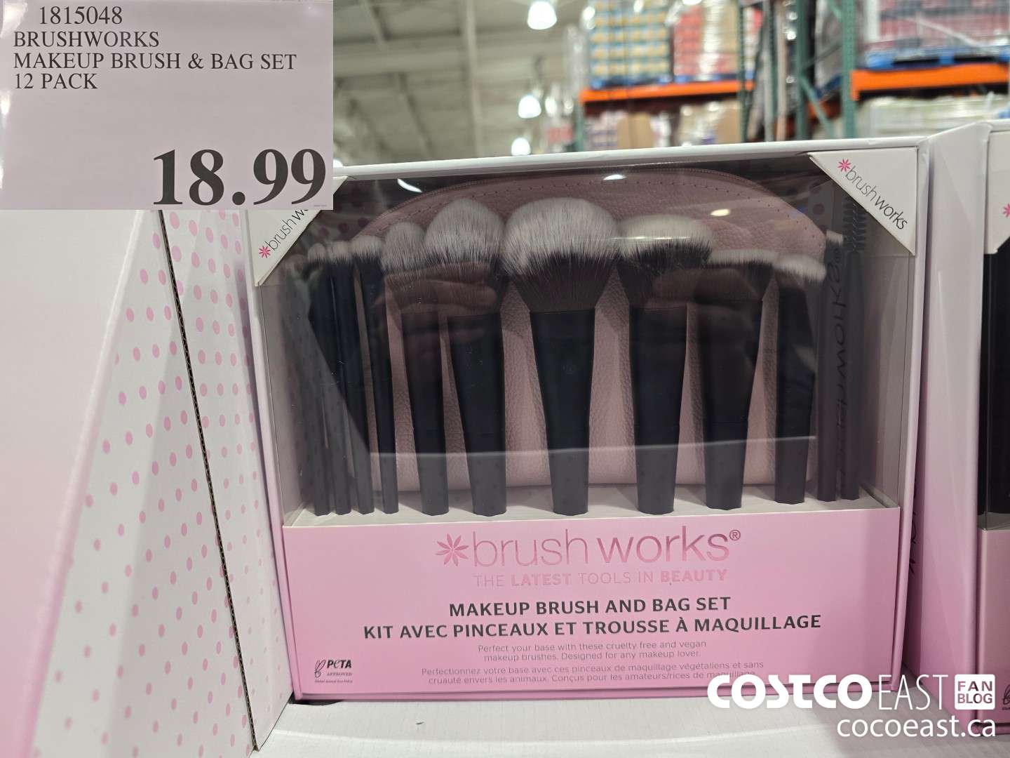 1815048 BRUSHWORKS MAKEUP BRUSH & BAG SET 12 PACK $18.99