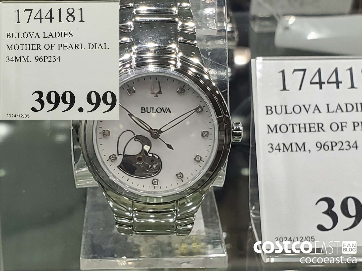 1744181 BULOVA LADIES MOTHER OF PEARL DIAL 34MM, 96P234 $399.99