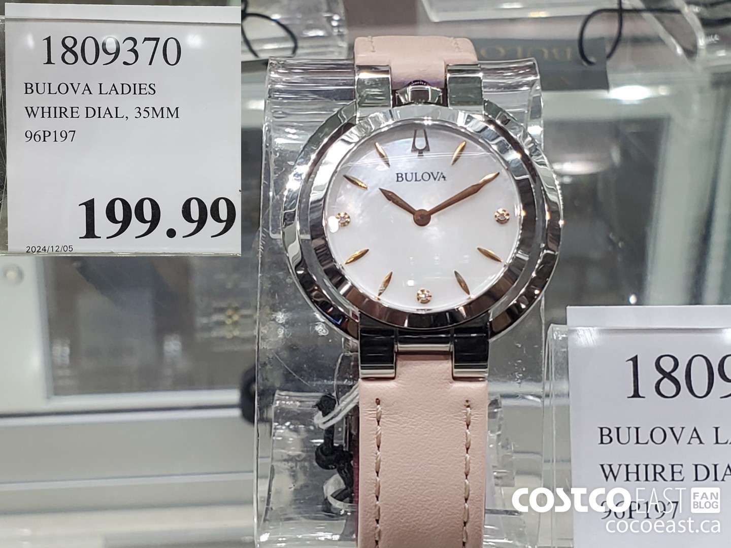 1809370 BULOVA LADIES WHITE DIAL, 35MM $199.99