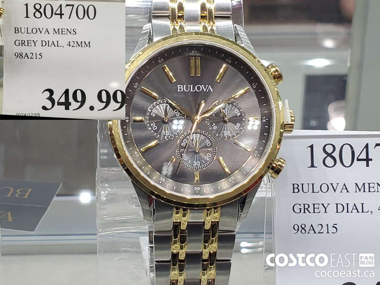1804700 BULOVA MENS GREY DIAL 42MM  $349.99