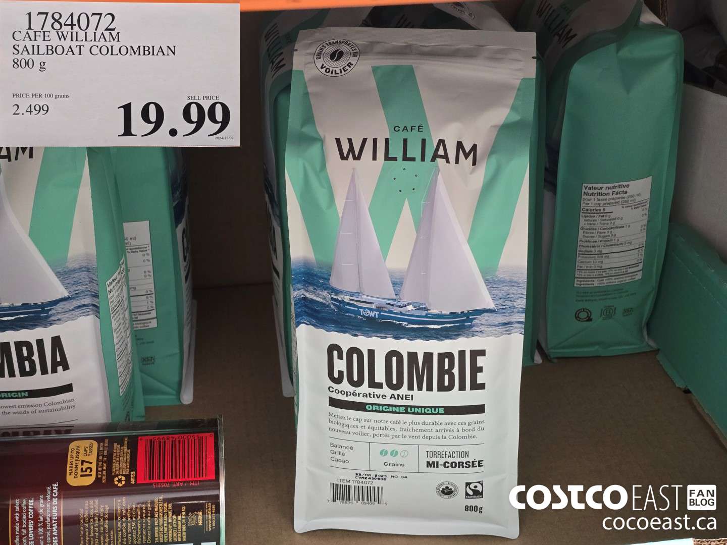 1784072 CAFE WILLIAM SAILBOAT COLOMBIAN 800 G $19.99