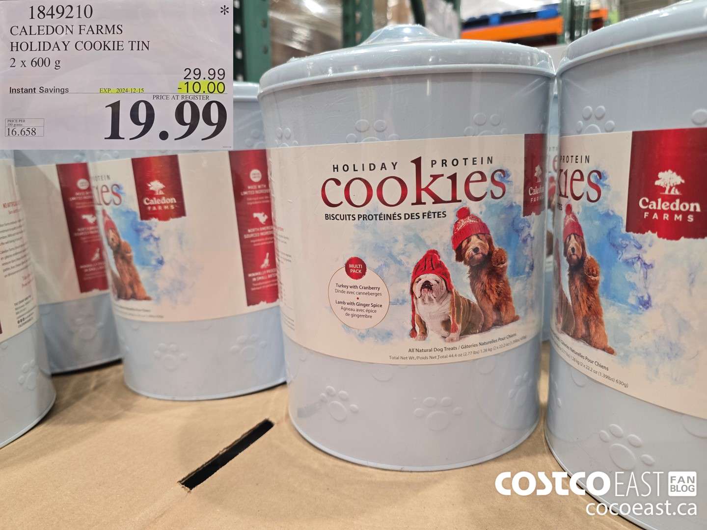 1849210 CALEDON FARMS HOLIDAY COOKIE TIN 2 x 600 g ($10.00 INSTANT SAVINGS EXPIRES ON 2024-12-15) $19.99