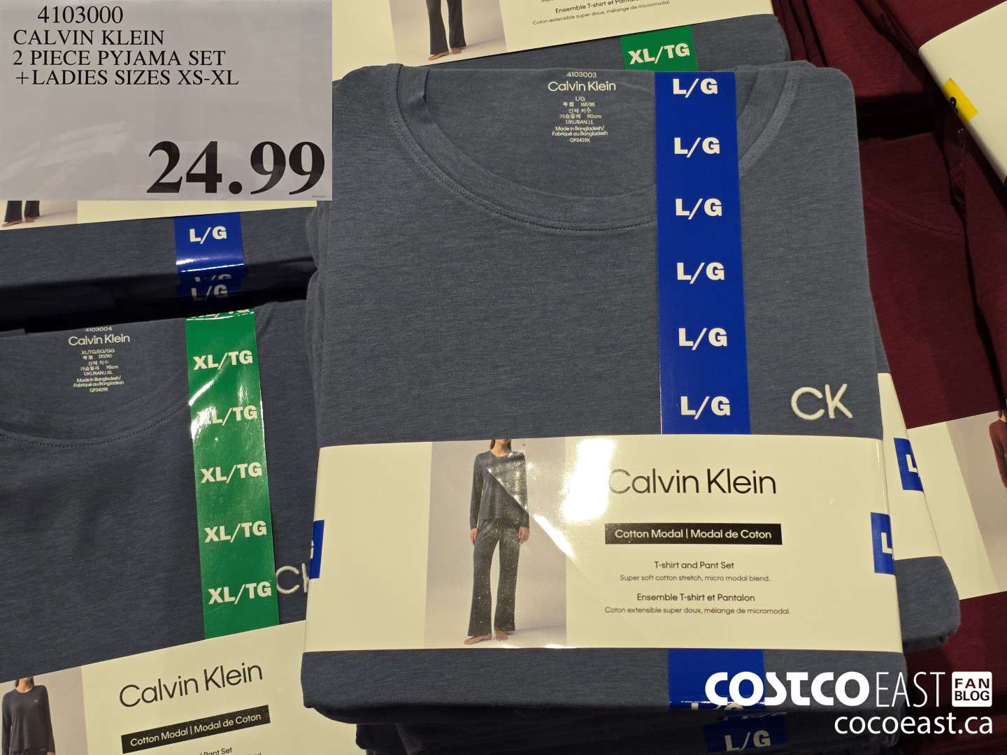 4103000 CALVIN KLEIN 2 PIECE PYJAMA SET + LADIES SIZES XS-XL $24.99