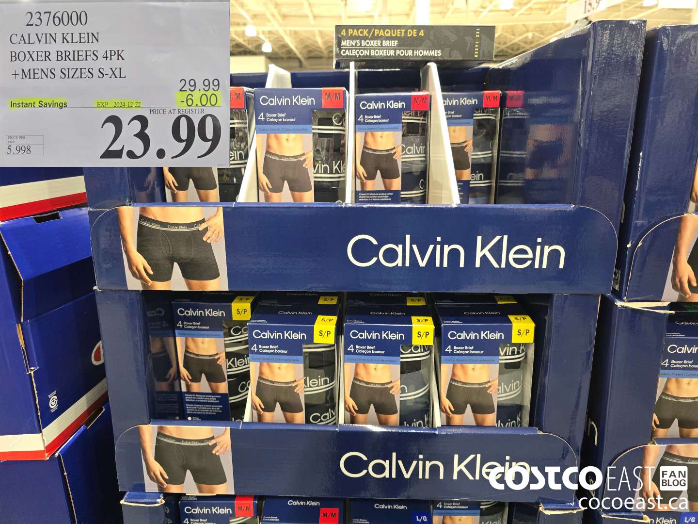 2376000 CALVIN KLEIN BOXER BRIEF 4PK +MENS SIZES S-XL ($6.00 INSTANT SAVINGS EXPIRES ON 2024-12-22) $29.99