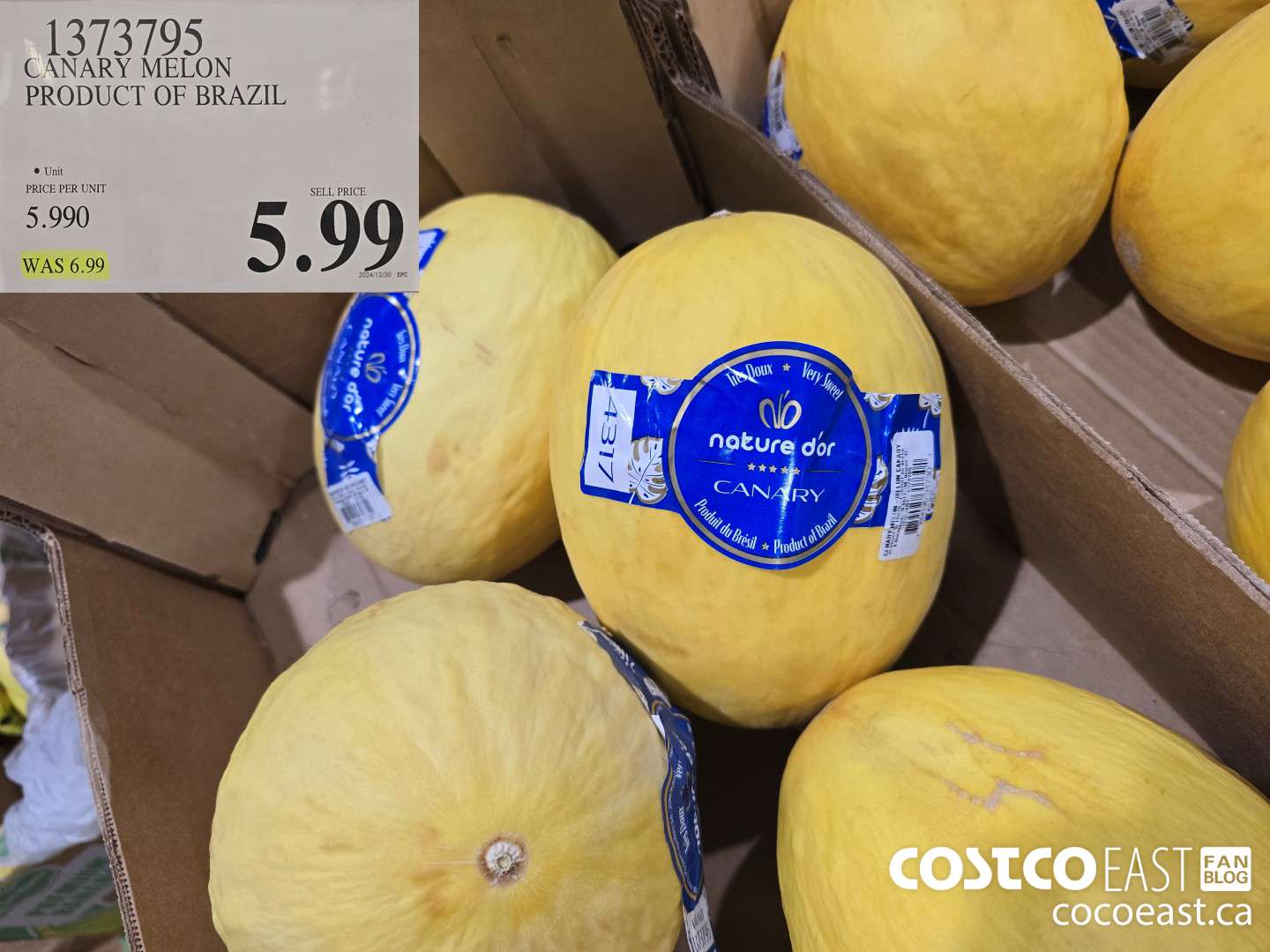 1373795 CANARY MELON PRODUCT OF BRAZIL $5.99