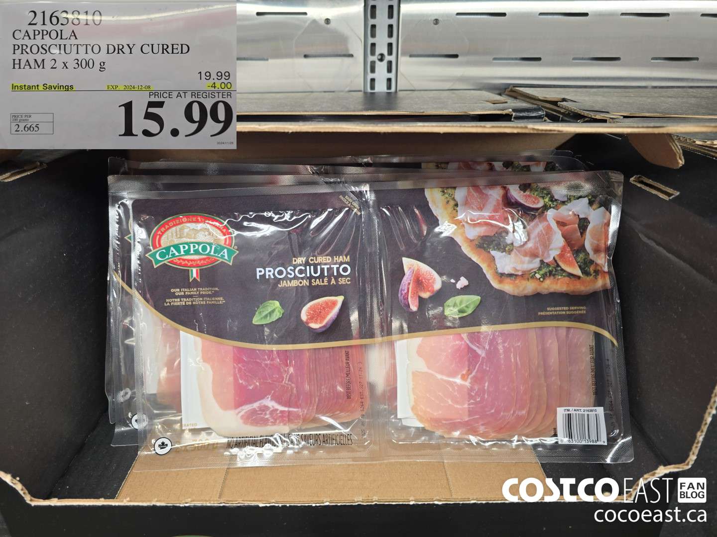 2163810 CAPPOLA PROSCIUTTO DRY CURED HAM 2 x 300 g ($4.00 INSTANT SAVINGS EXPIRES ON 2024-12-08) $15.99