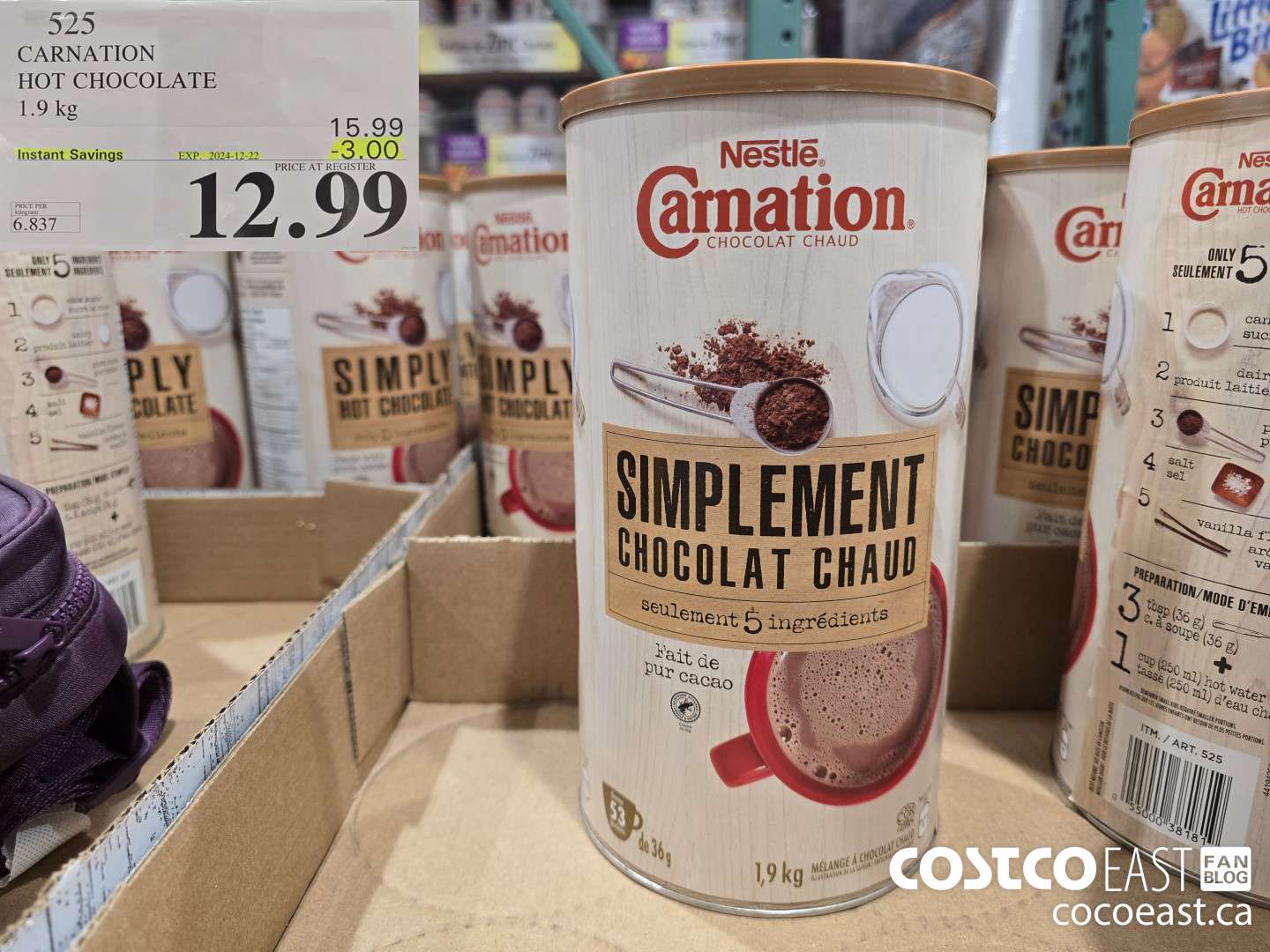 525 CARNATION HOT CHOCOLATE 1.9 KG ($3.00 INSTANT SAVINGS EXPIRES ON 2024-12-22) $12.99
