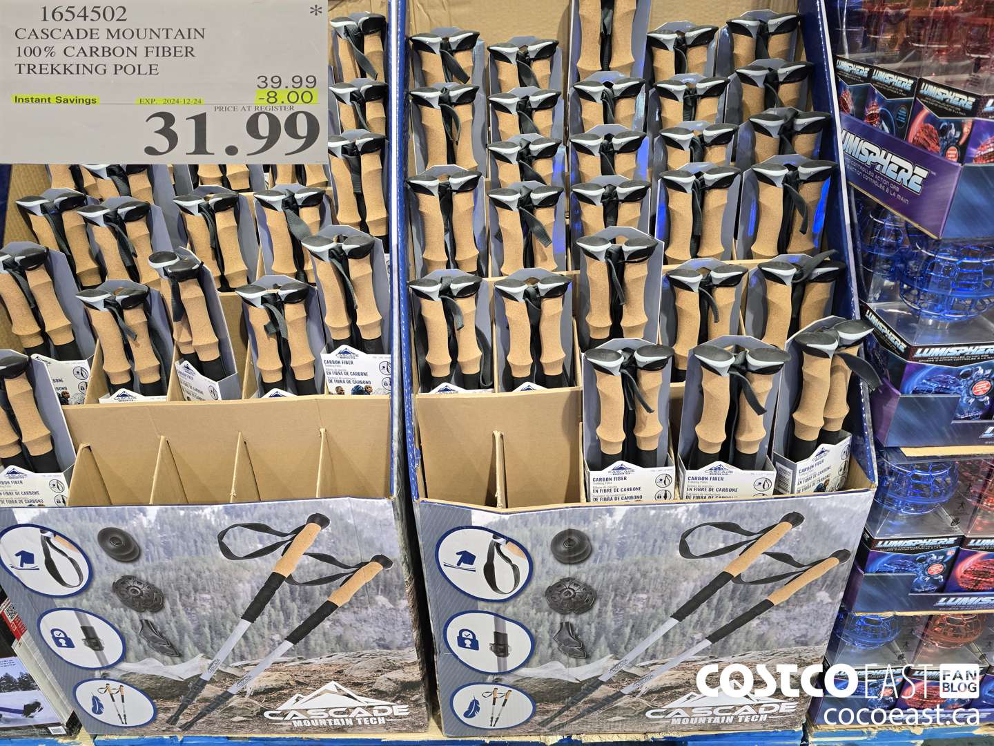 1654502 CASCADE MOUNTAIN 100% CARBON FIBRE TREKKING POLE ($8.00 INSTANT SAVINGS EXPIRES ON 2024-12-24) $31.99