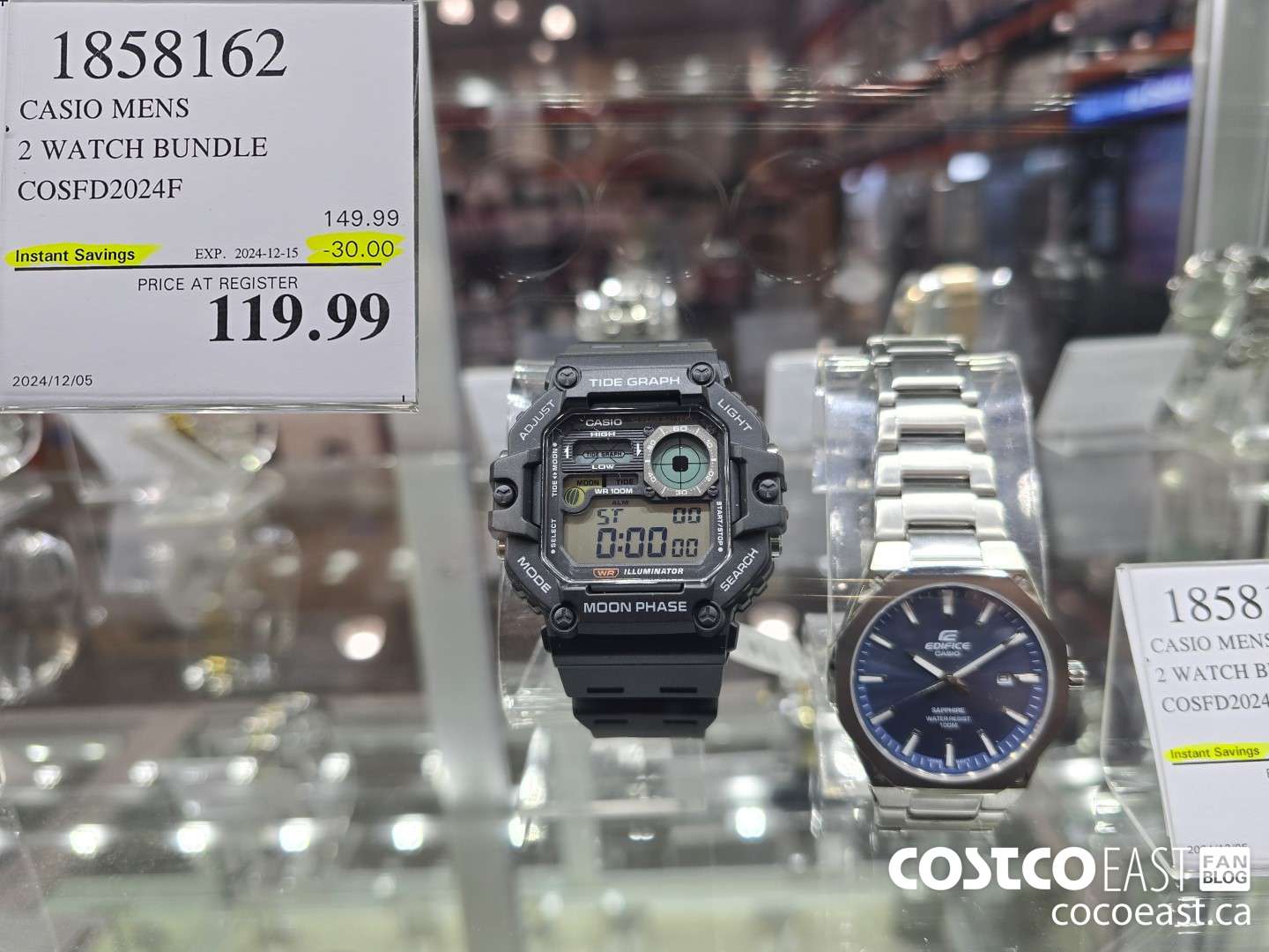 1858162 CASIO MENS 2 WATCH BUNDLE COSFD2024F ($30.00 INSTANT SAVINGS EXPIRES ON 2024-12-15) $119.99