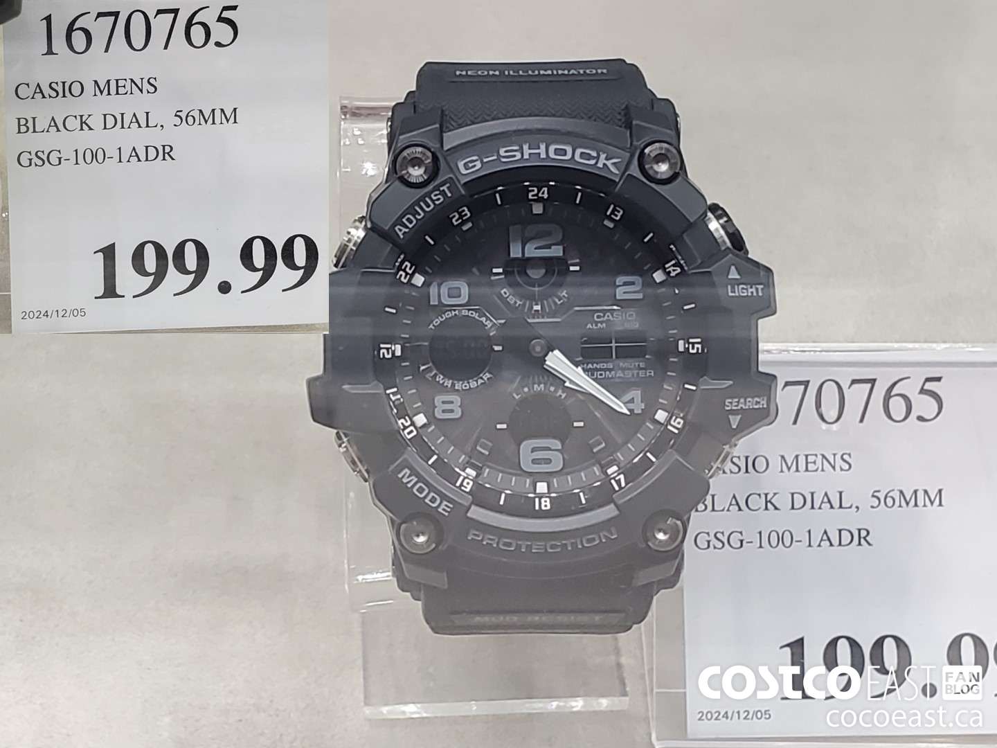 1670765 CASIO MENS BLACK DIAL 56MM $199.99