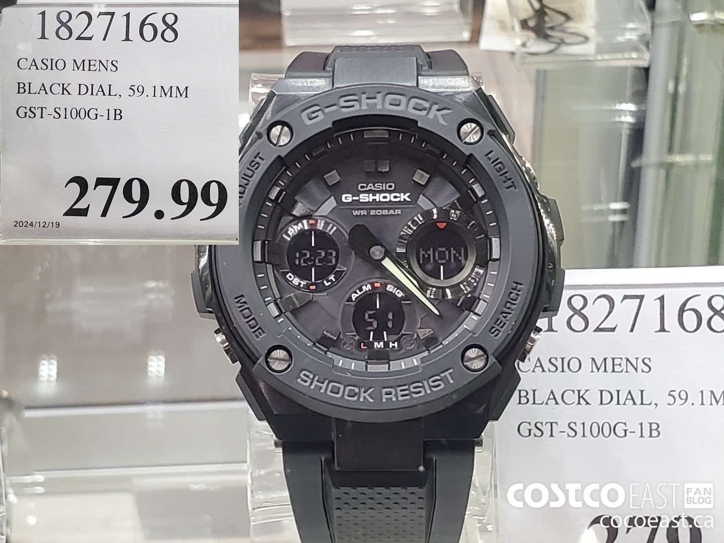1827168 CASIO MENS BLACK DIAL, 59.1MM GST-S100G-1B 2024/12/19  $279.99