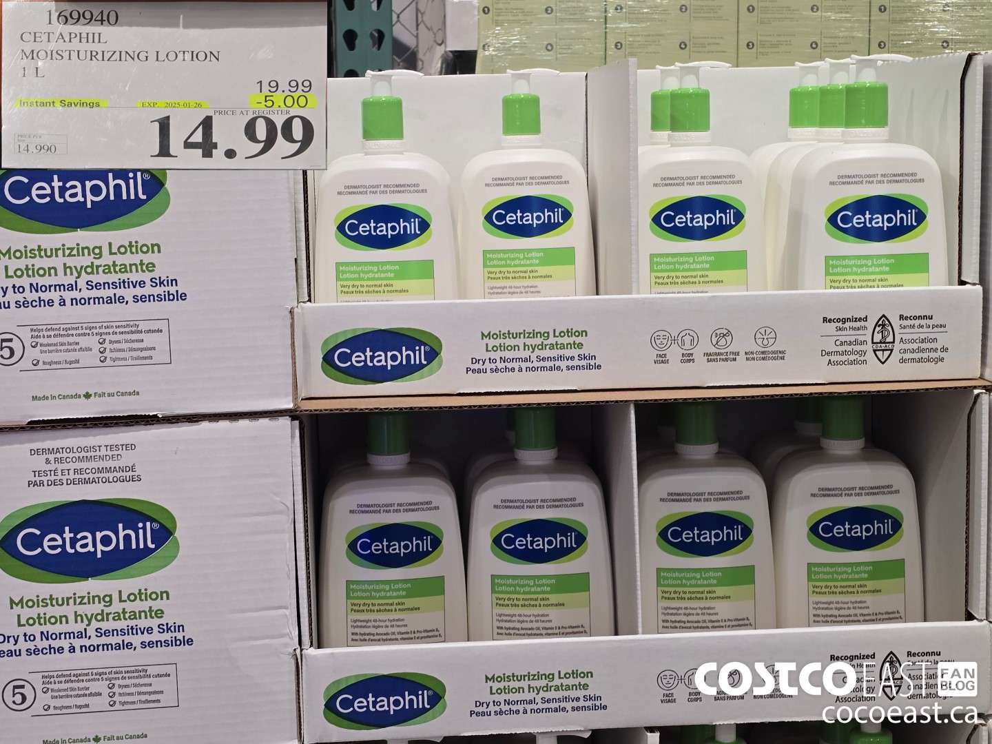 169940 CETAPHIL MOISTURIZING LOTION 1 L ($5.00 INSTANT SAVINGS EXPIRES ON 2025-01-26) $14.99