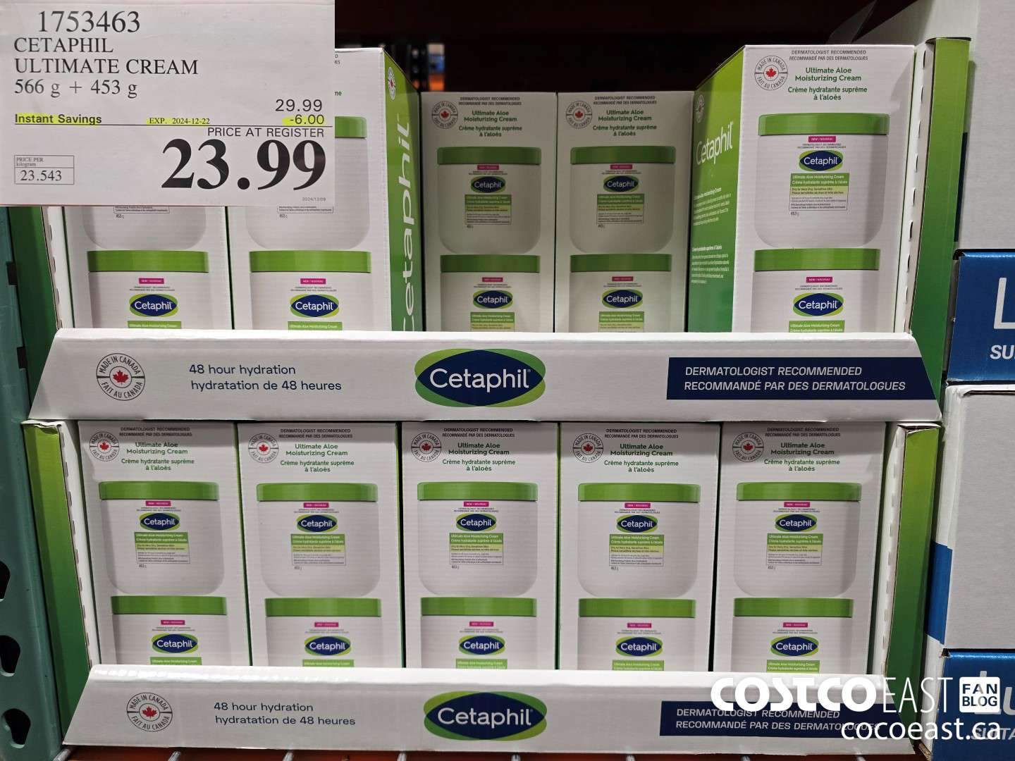 1753463 CETAPHIL ULTIMATE CREAM 566 g + 453 G ($6.00 INSTANT SAVINGS EXPIRES ON 2024-12-22) $23.99