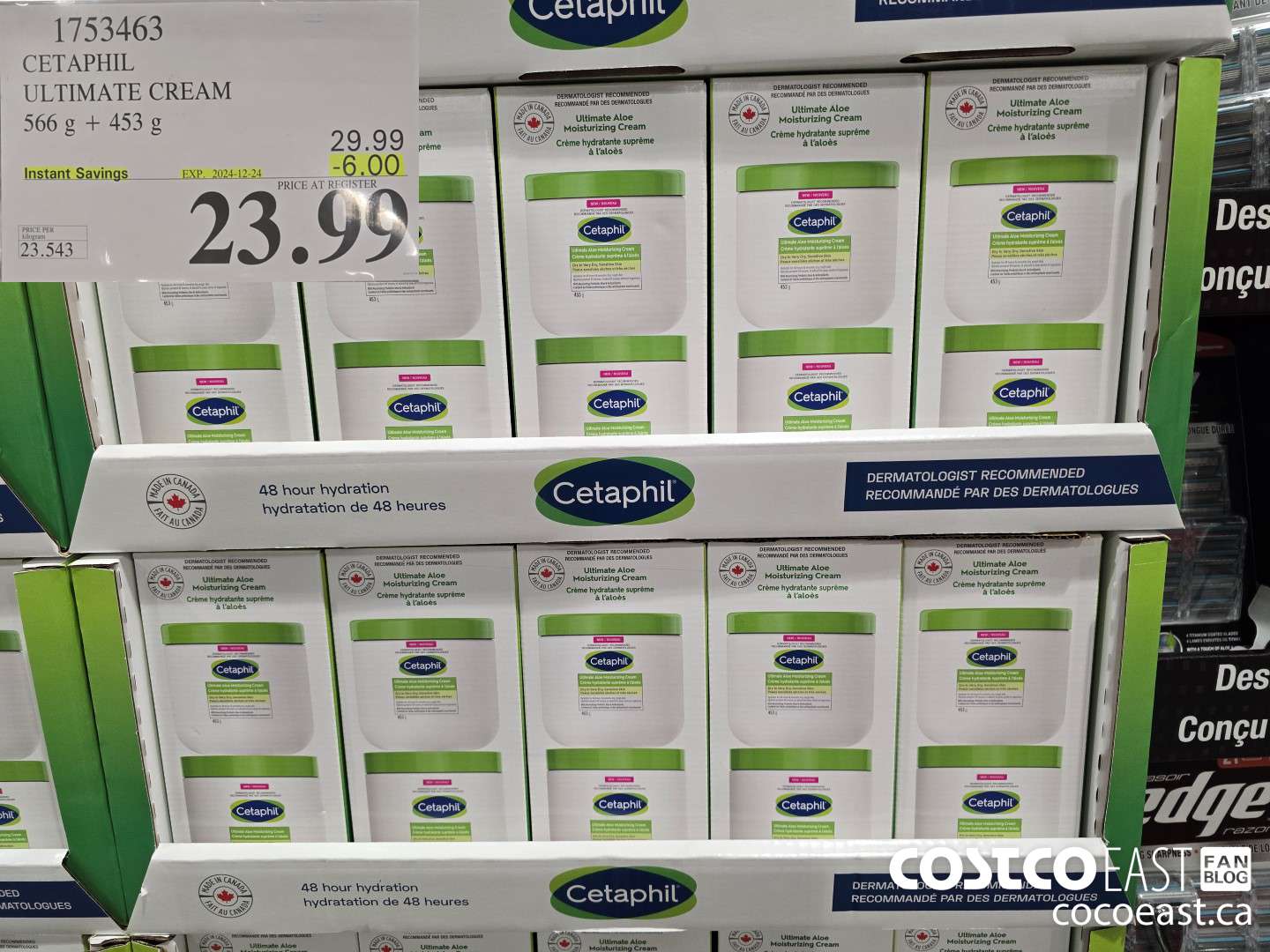 1753463 CETAPHIL ULTIMATE CREAM 566 g + 453 G ($6.00 INSTANT SAVINGS EXPIRES ON 2024-12-24) $23.99