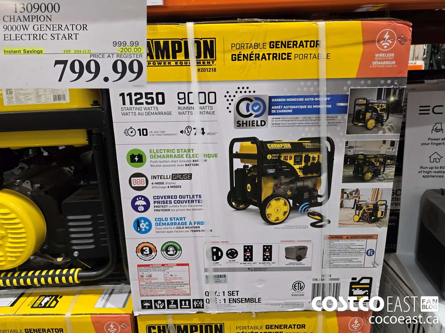 1309000 CHAMPION 9000W GENERATOR ELECTRIC START ($200.00 INSTANT SAVINGS EXPIRES ON 2024-12-22) $779.99