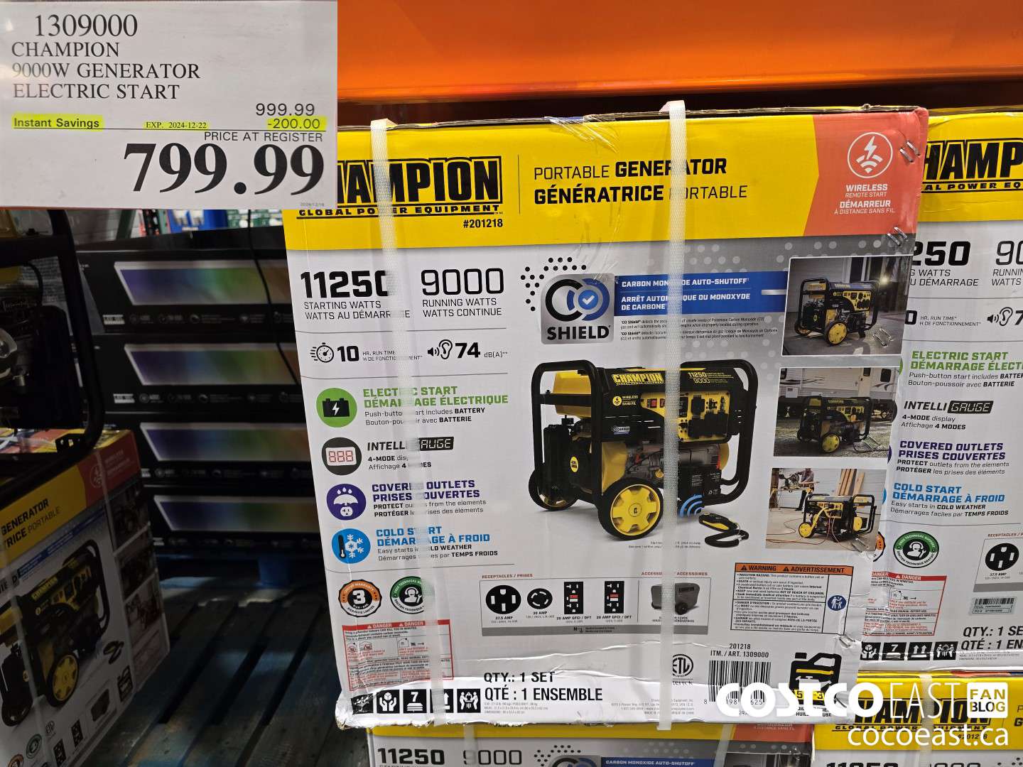 1309000 CHAMPION 9000W GENERATOR ELECTRIC START ($200.00 INSTANT SAVINGS EXPIRES ON 2024-12-22) $779.99