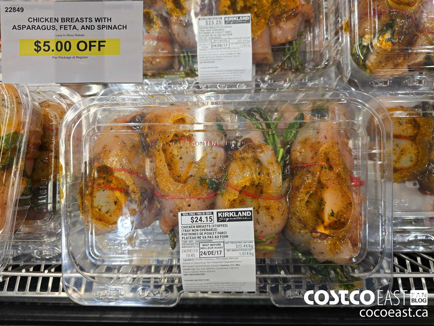 22849 CHICKEN BREASTS WITH ASPARAGUS, FETA AND SPINACH ($5.00 INSTANT SAVINGS)