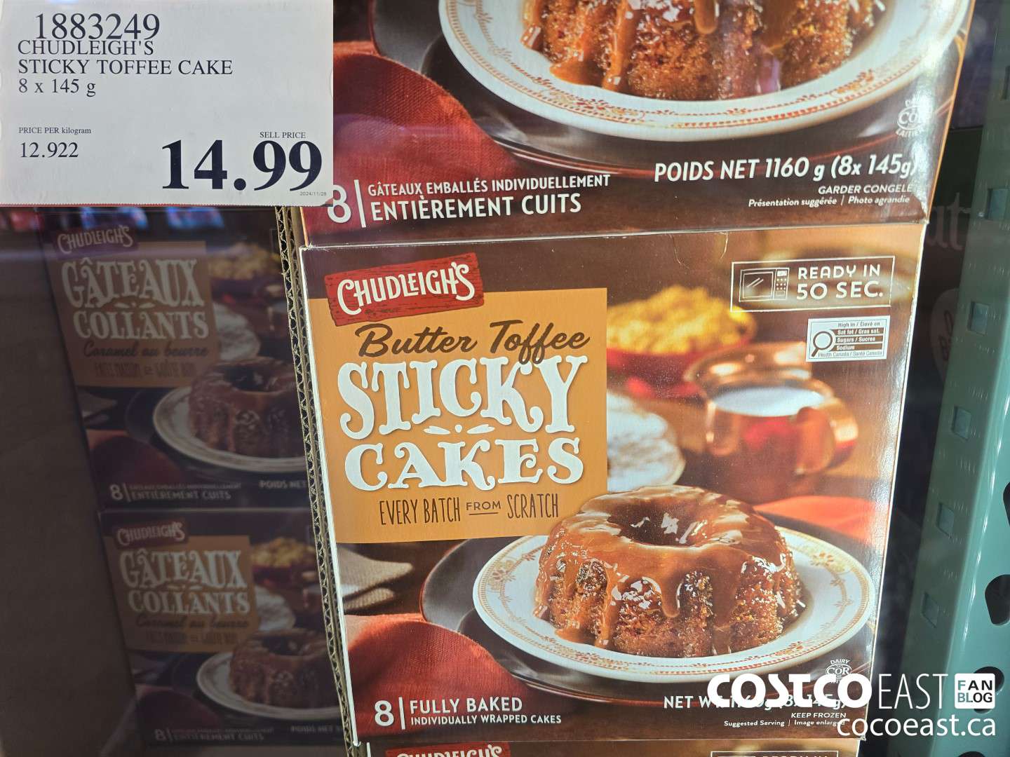 1883249 CHUDLEIGH'S STICKY TOFFEE CAKE 8x 145 G $14.99