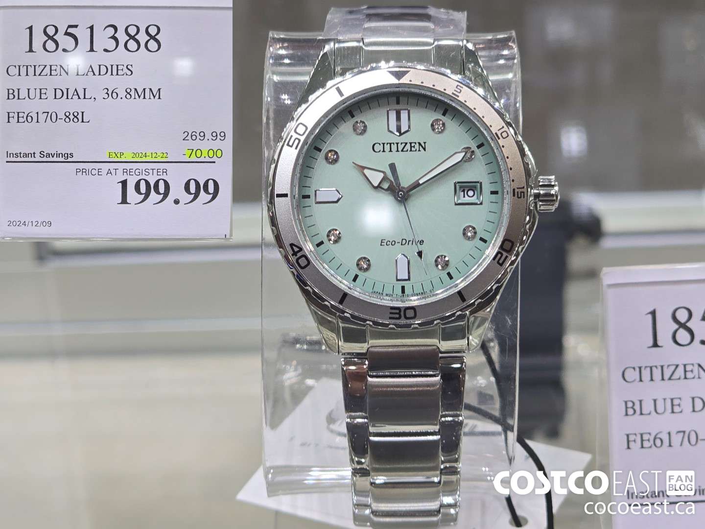 1851388 CITIZEN LADIES BLUE DIAL, 36.8MM FE6170-88L ($70.00 INSTANT SAVINGS EXPIRES ON 2024-12-22) $199.99