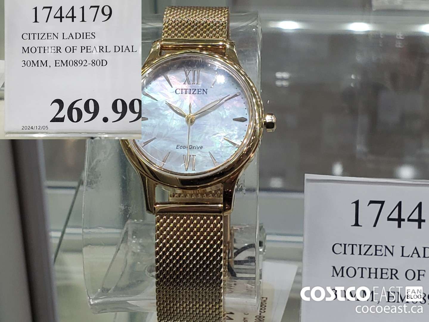 1744179 CITIZEN LADIES MOTHER OF PEARL DIAL 30MM, EM0892-80D $269.99