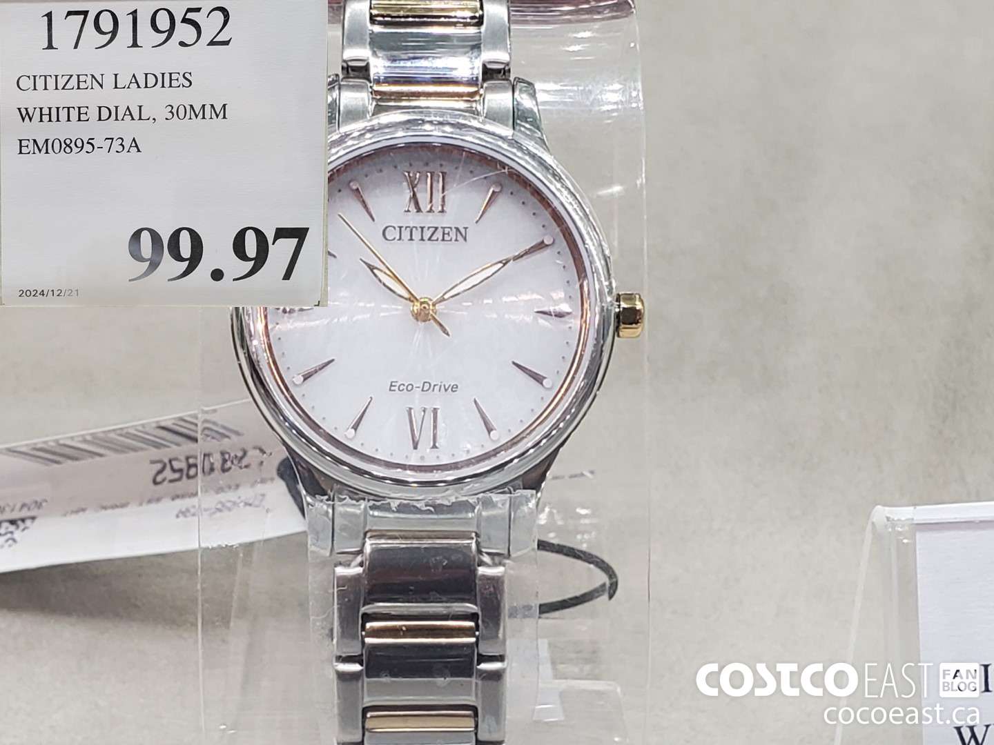 1791952 CITIZEN LADIES WHITE DIAL, 30MM EM0895-73A 2024/12/2'  $99.97