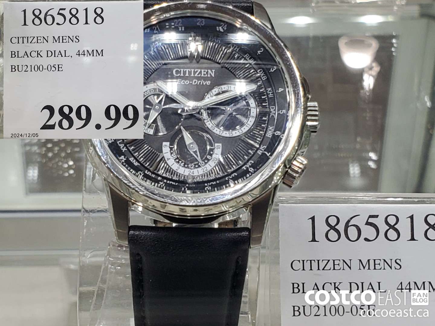1865818 CITIZEN MENS BLACK DIAL 44MM $289.99