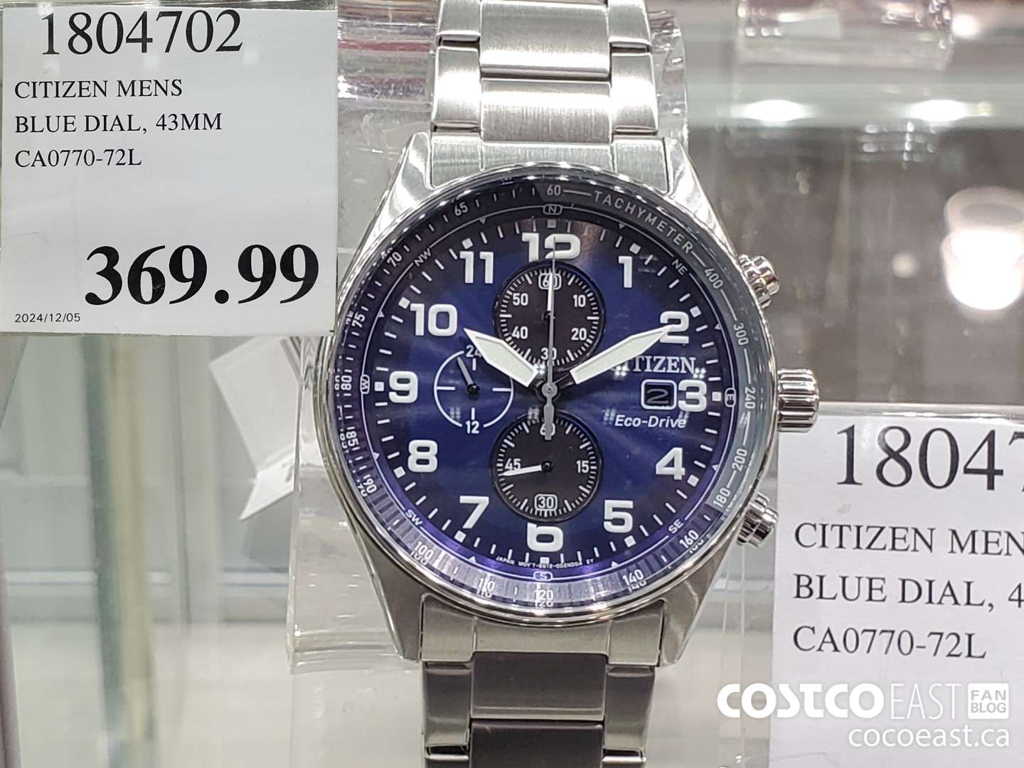 1804702 CITIZEN MENS BLUE DIAL, 43MM  $369.99