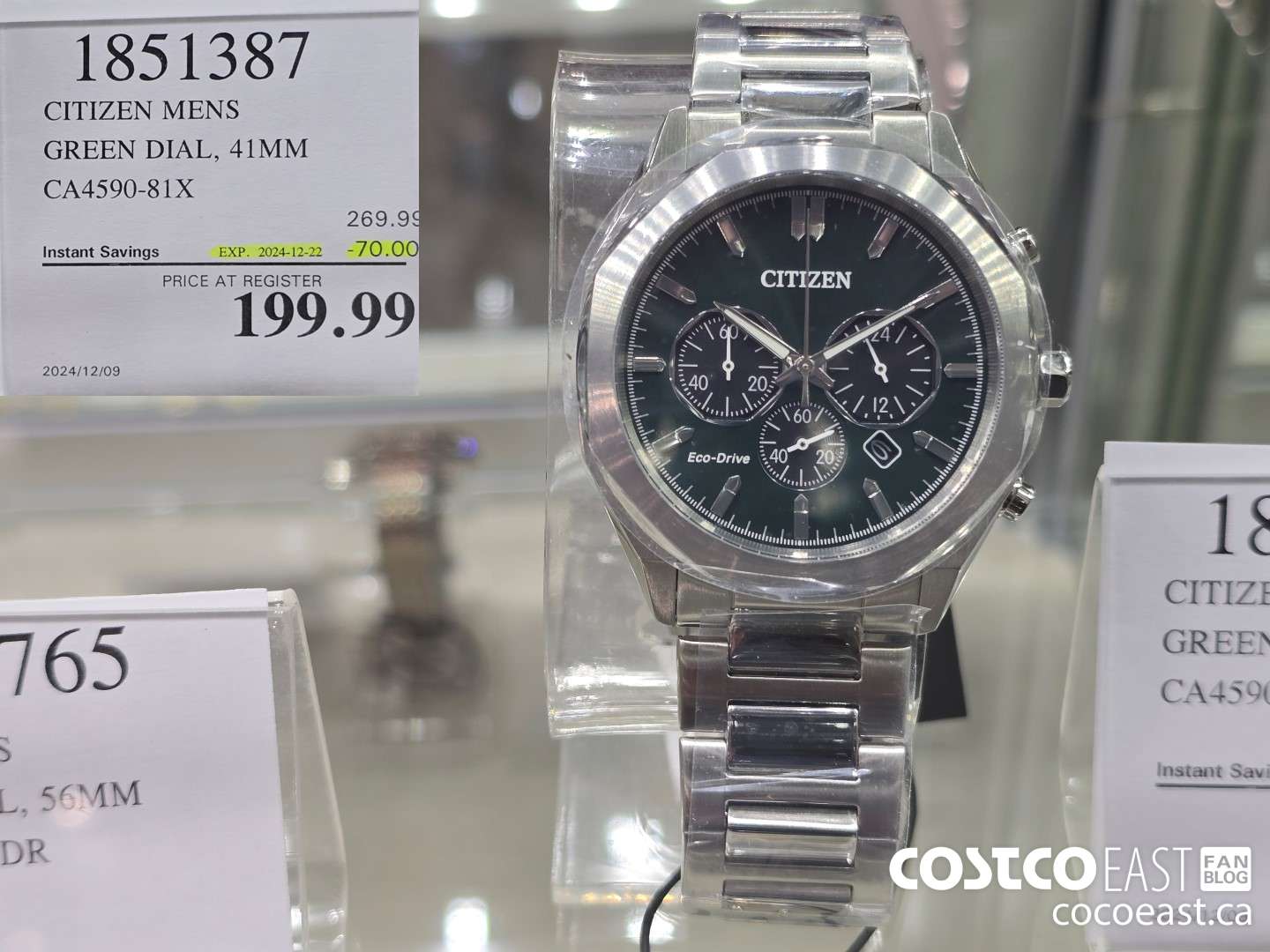 1851387 CITIZEN MENS GREEN DIAL, 41MM CA4590-81X ($70.00 INSTANT SAVINGS EXPIRES ON 2024-12-22) $199.99