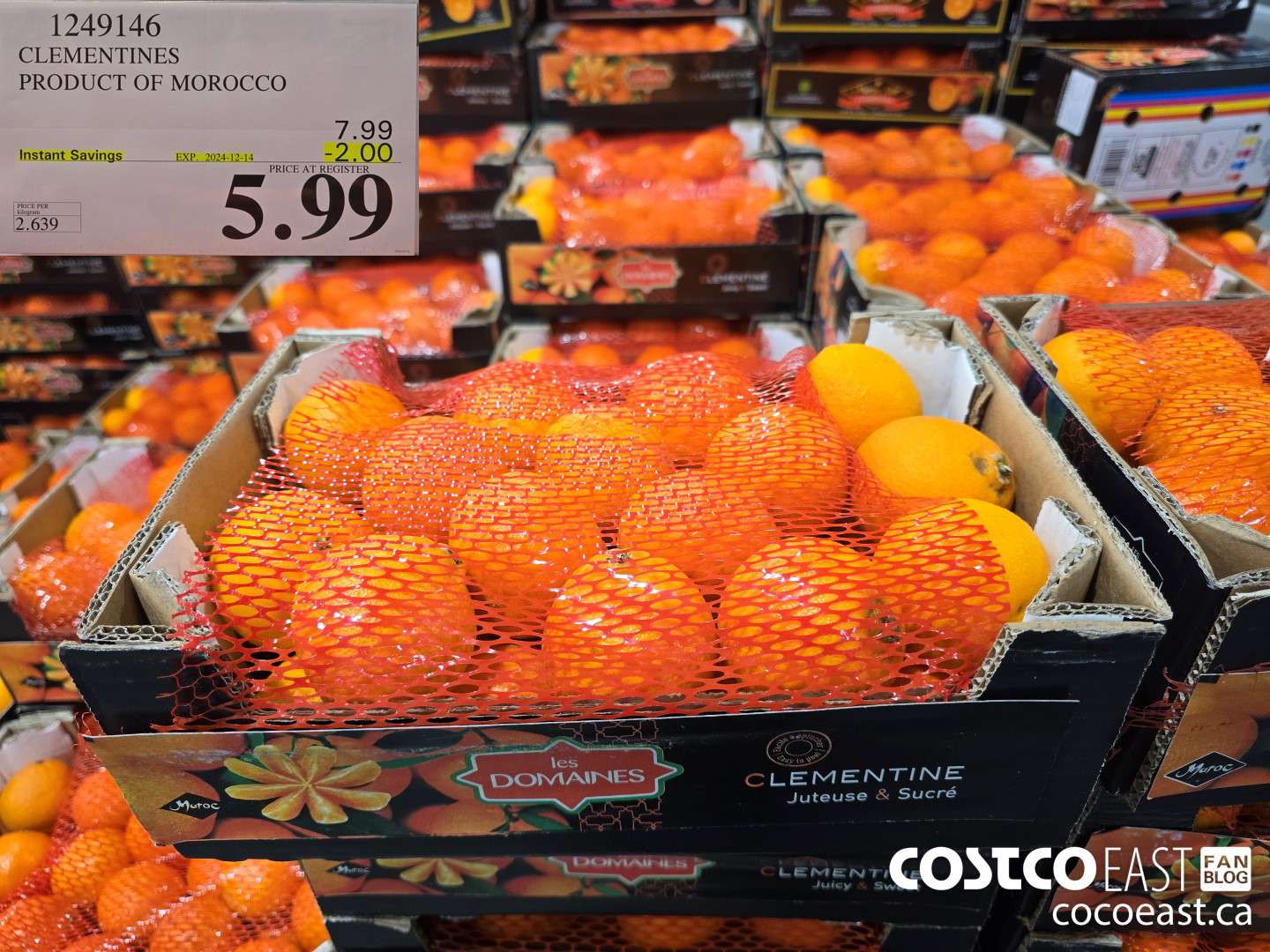 1249146 CLEMENTINES PRODUCT OF MOROCCO ($2.00 INSTANT SAVINGS EXPIRES ON 2024-12-14) $5.99