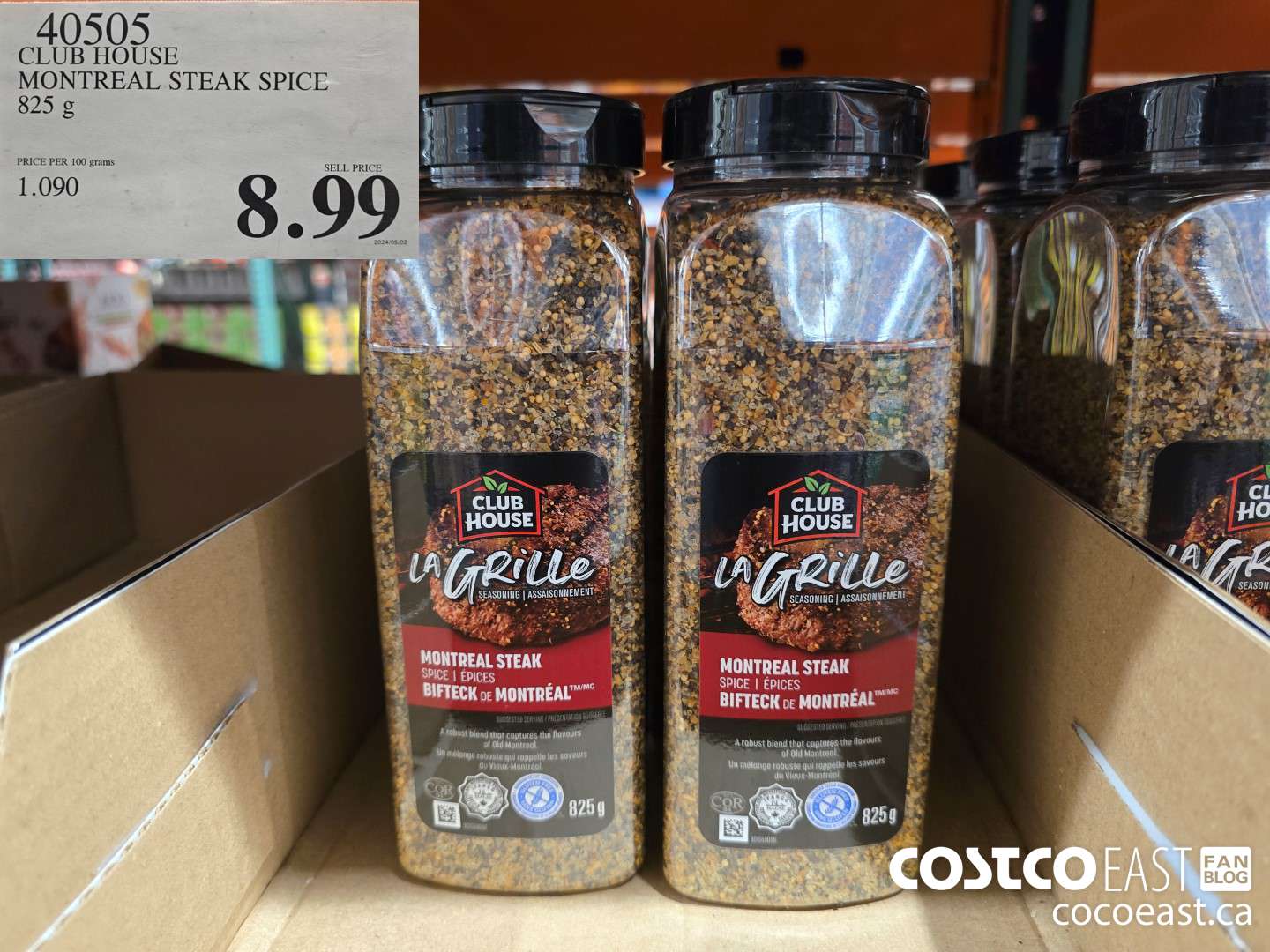 40505 CLUBHOUSE MONTREAL STEAK SPICE 825 G $8.99