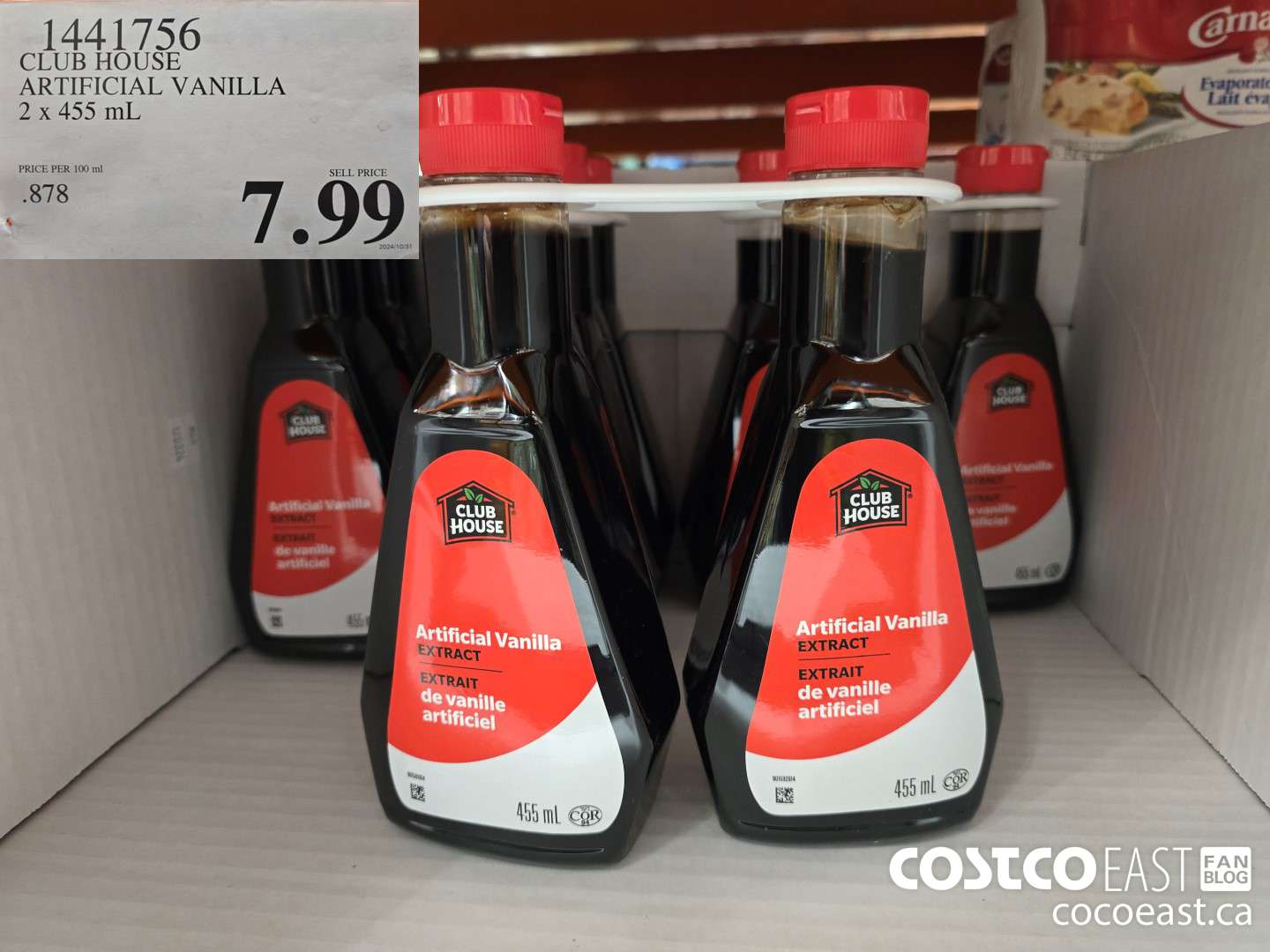 1441756 CLUB HOUSE ARTIFICIAL VANILLA 2 x 455 mL $7.99