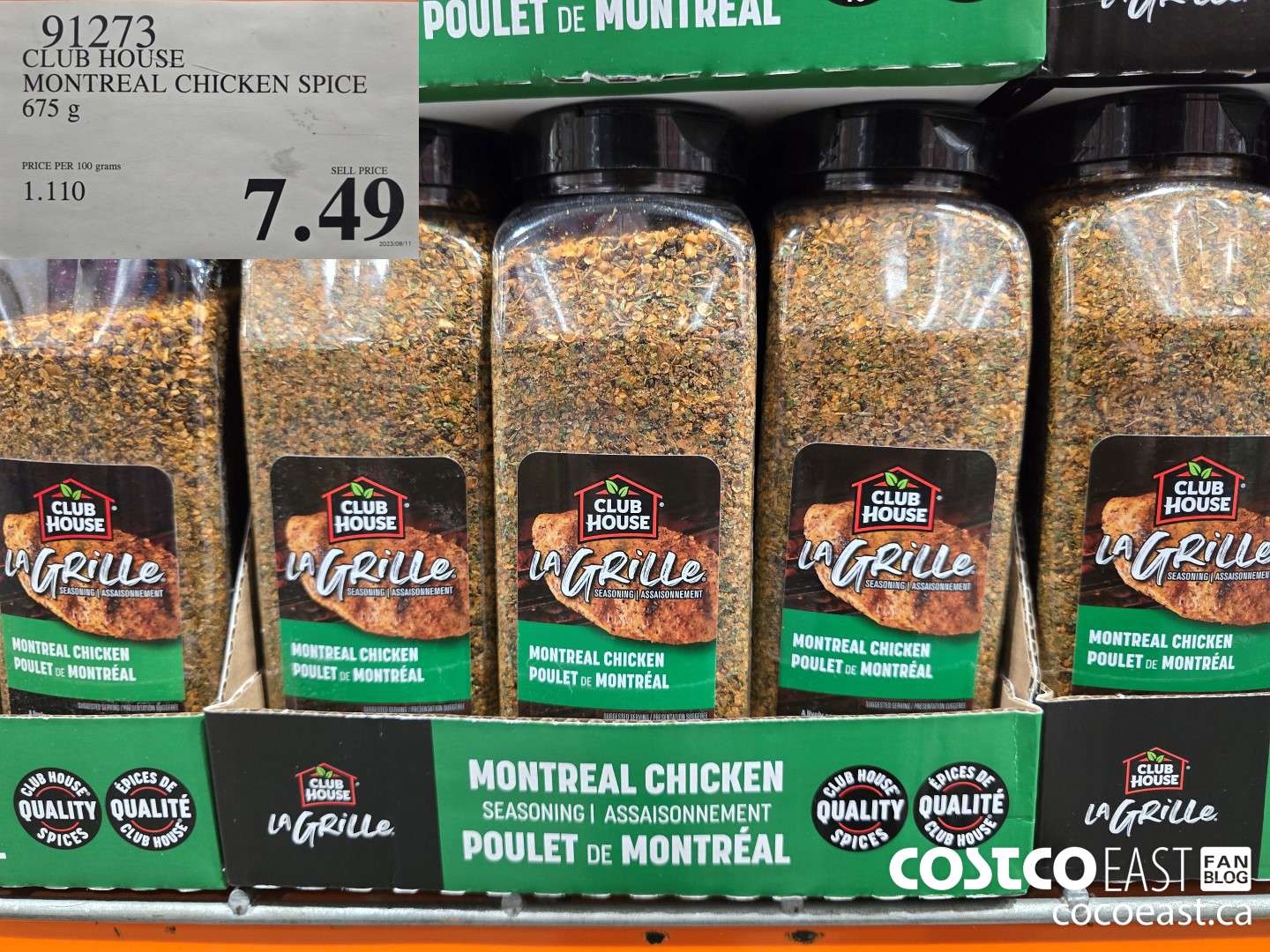 91273 CLUB HOUSE MONTREAL CHICKEN SPICE 675 G $7.49
