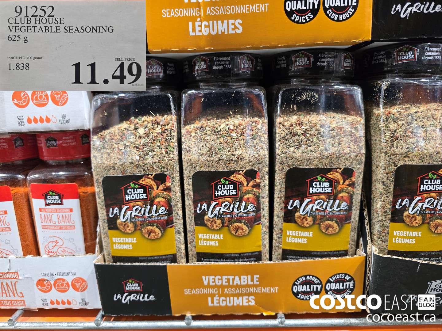 91252 CLUB HOUSE VEGETABLE SEASONING 625 g $11.49