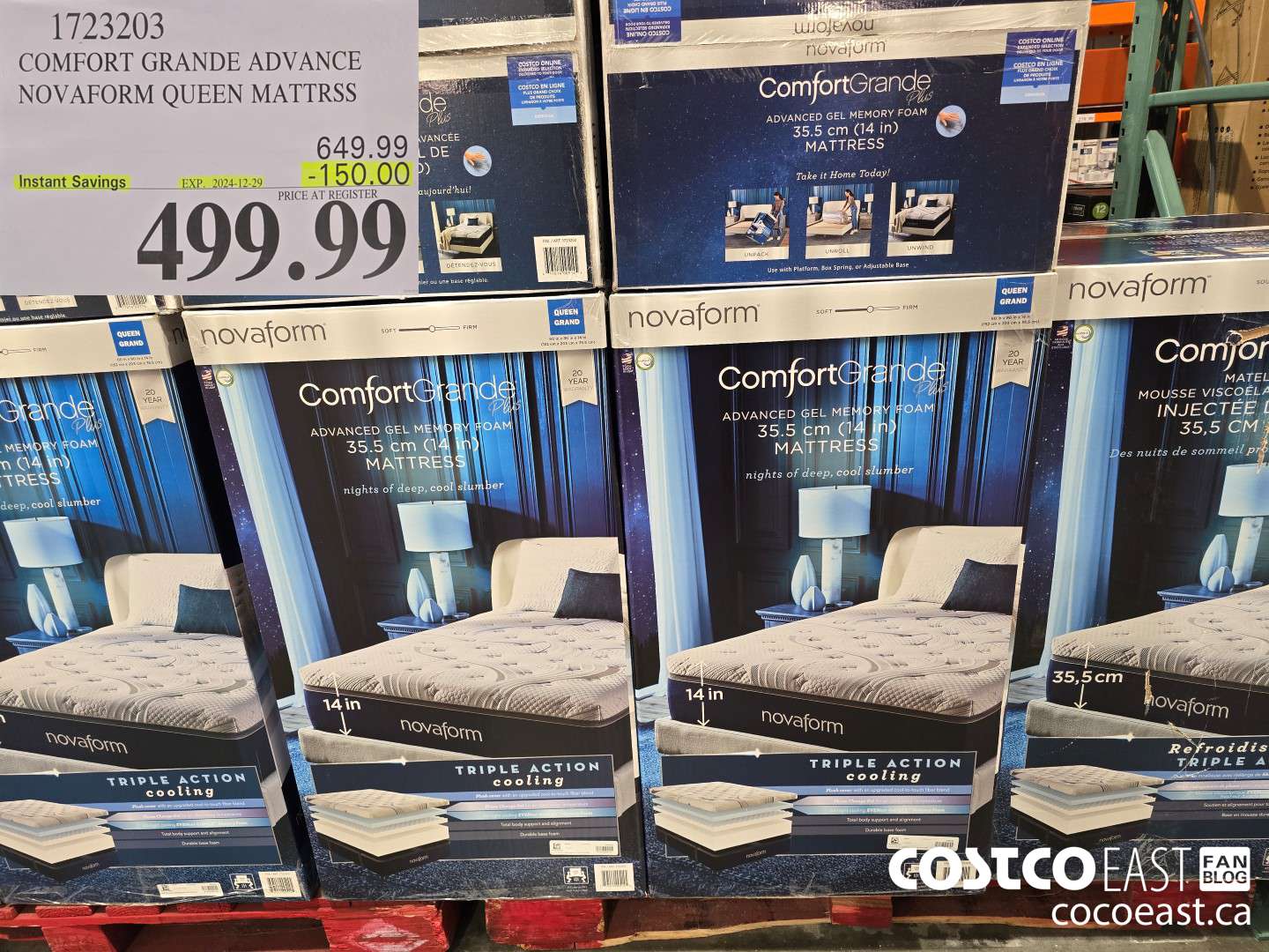 1723203 COMFORT GRANDE ADVANCE NOVAFORM QUEEN MATTRESS ($150.00 INSTANT SAVINGS EXPIRES ON 2024-12-29) $499.99