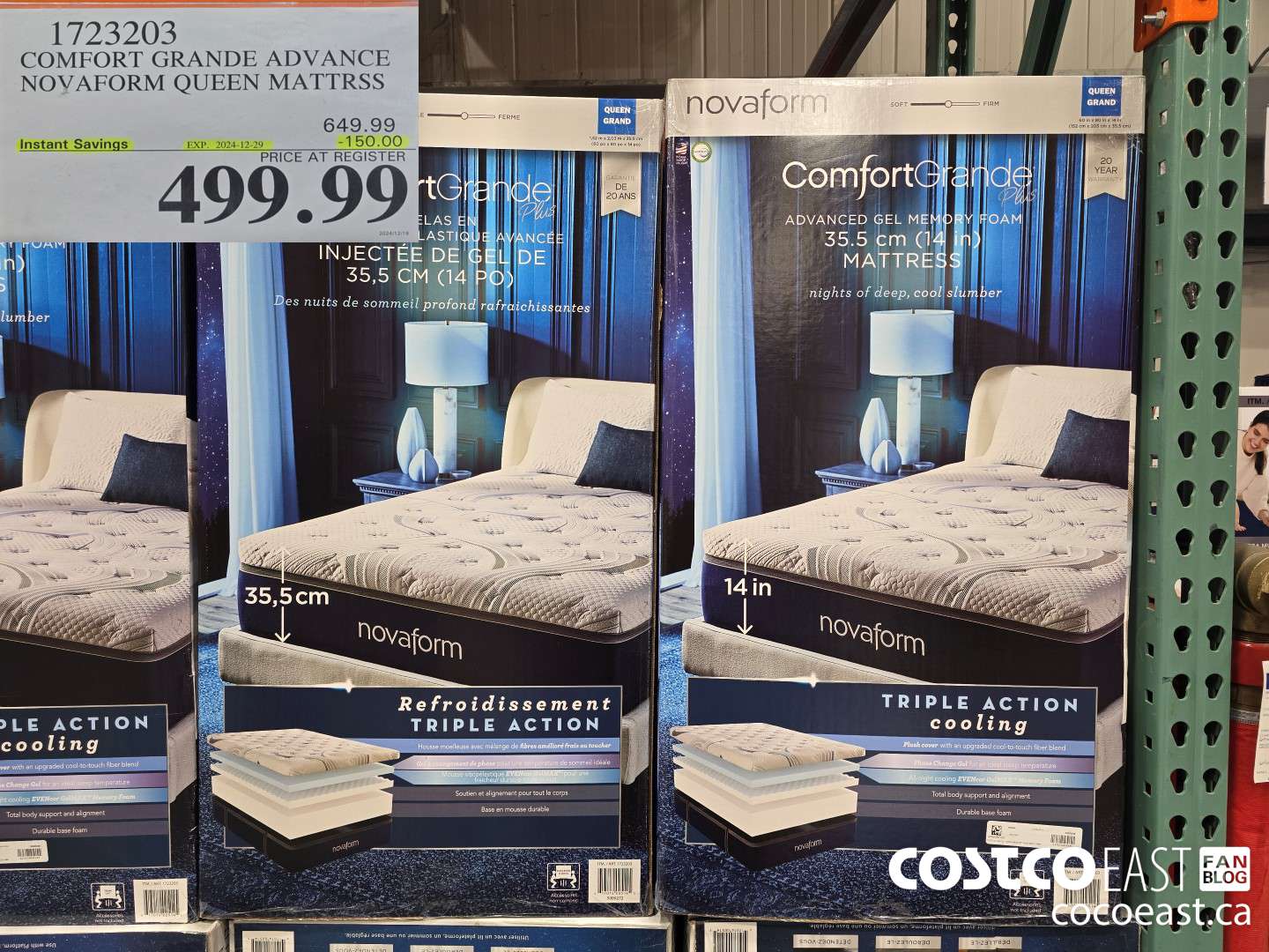 1723203 COMFORT GRANDE ADVANCE NOVAFORM QUEEN MATTRESS ($150.00 INSTANT SAVINGS EXPIRES ON 2024-12-29) $499.99