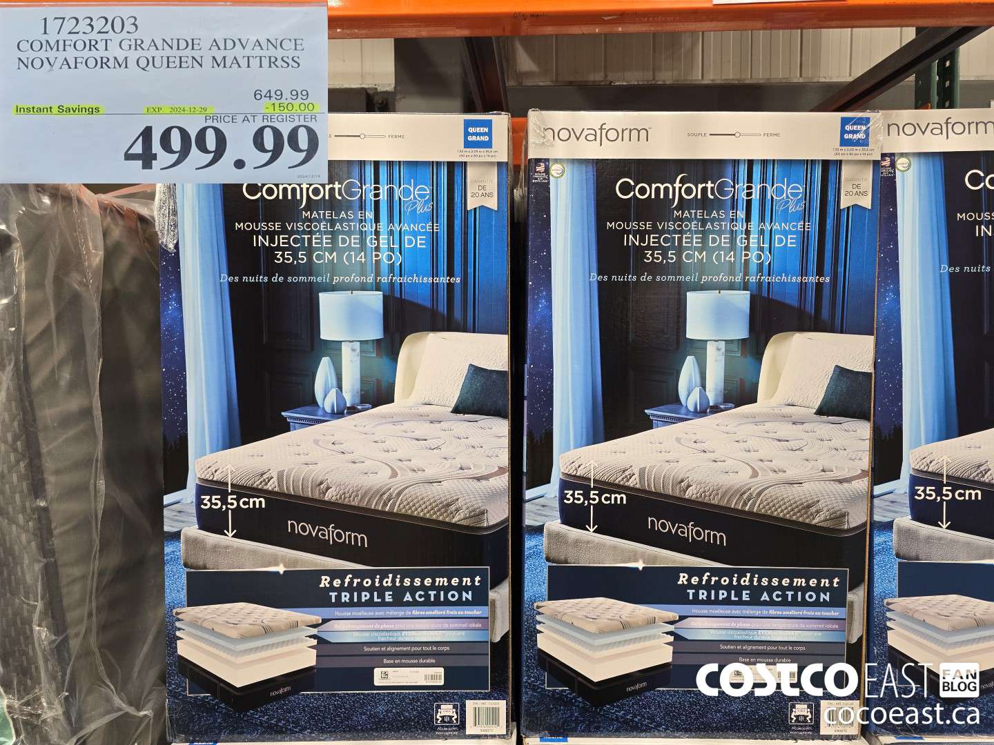 1723203 COMFORT GRANDE ADVANCE NOVAFORM QUEEN MATTRESS ($150.00 INSTANT SAVINGS EXPIRES ON 2024-12-29) $499.99