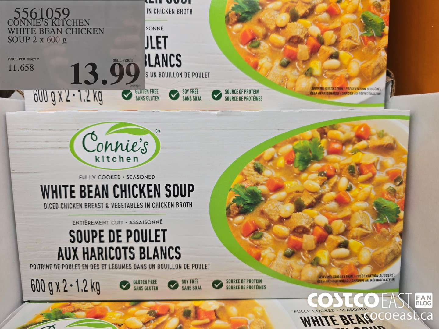 5561059 CONNIE'S KITCHEN WHITE BEAN CHICKEN SOUP 2 x 600 g $13.99
