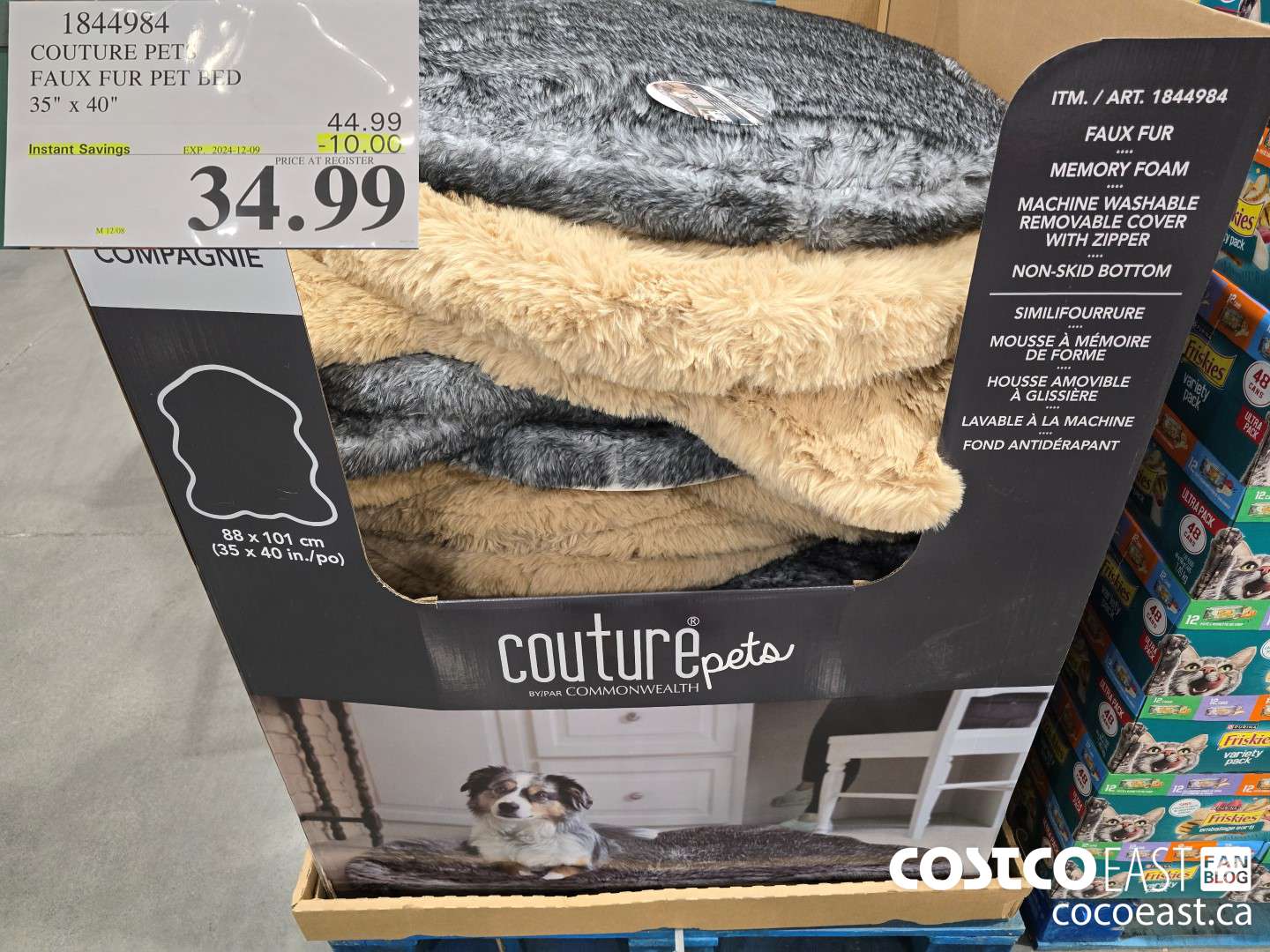 1844984 COUTURE PETS FAUX FUR PET BED 35