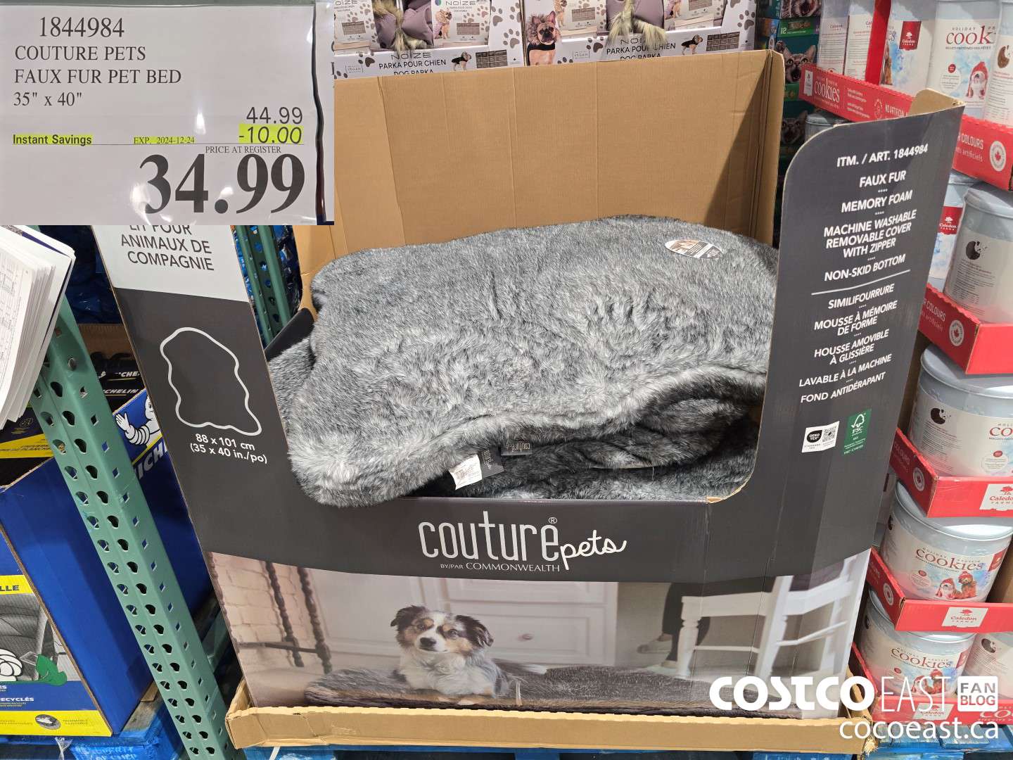 1844984 COUTURE PETS FAUX FUR PET BED 35