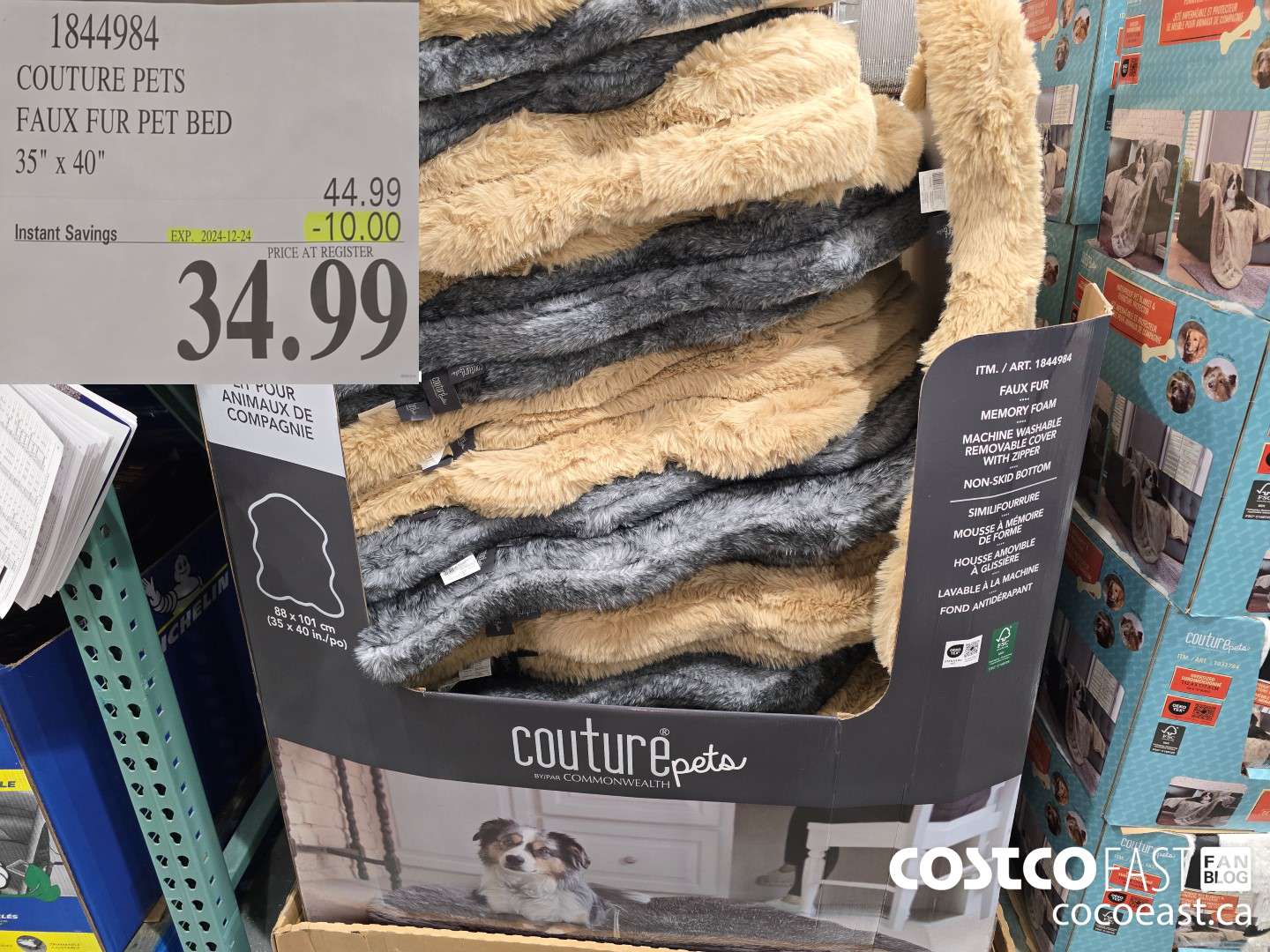 1844984 COUTURE PETS FAUX FUR PET BED 35