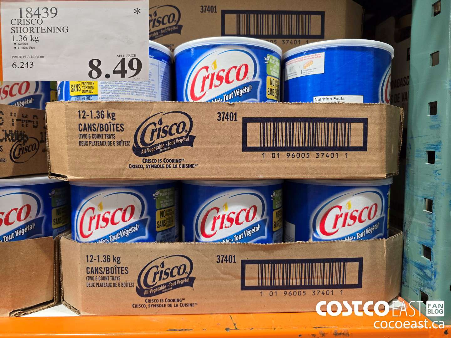 18439 CRISCO SHORTENING 1.36 kg $8.49