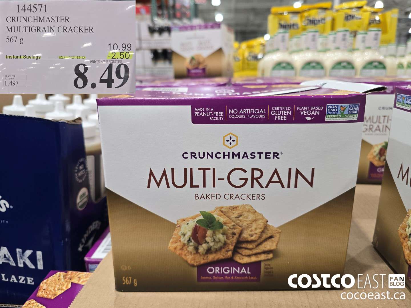 144571 CRUNCHMASTER MULTIGRAIN CRACKER 567 G ($2.50 INSTANT SAVINGS EXPIRES ON 2024-12-15) $8.49